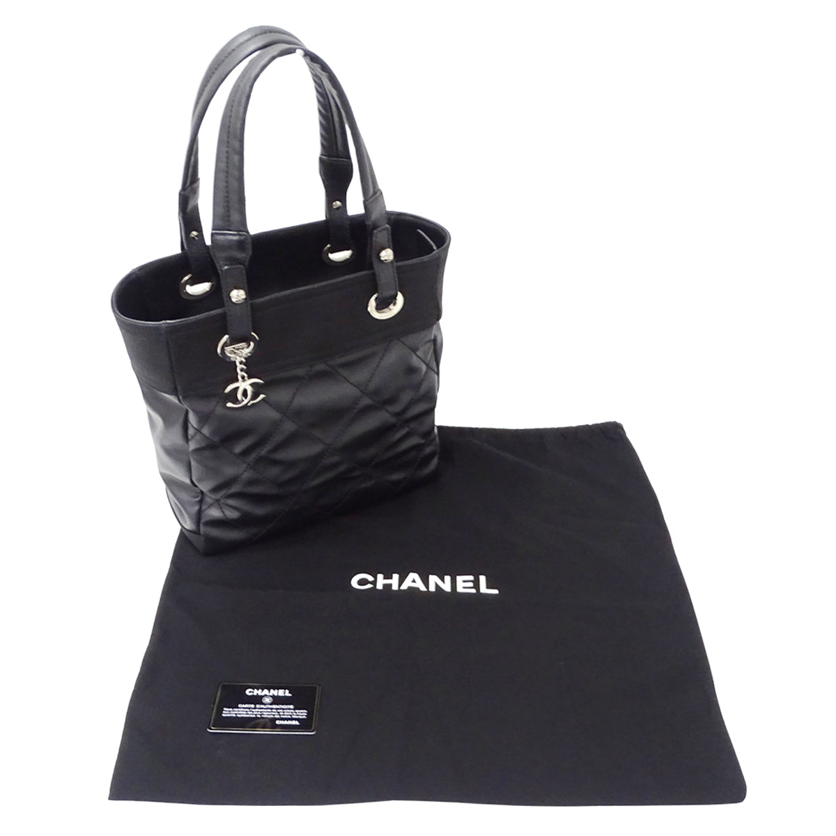 Chanel Black Coated Canvas Tote Bag (Pre-Owned)