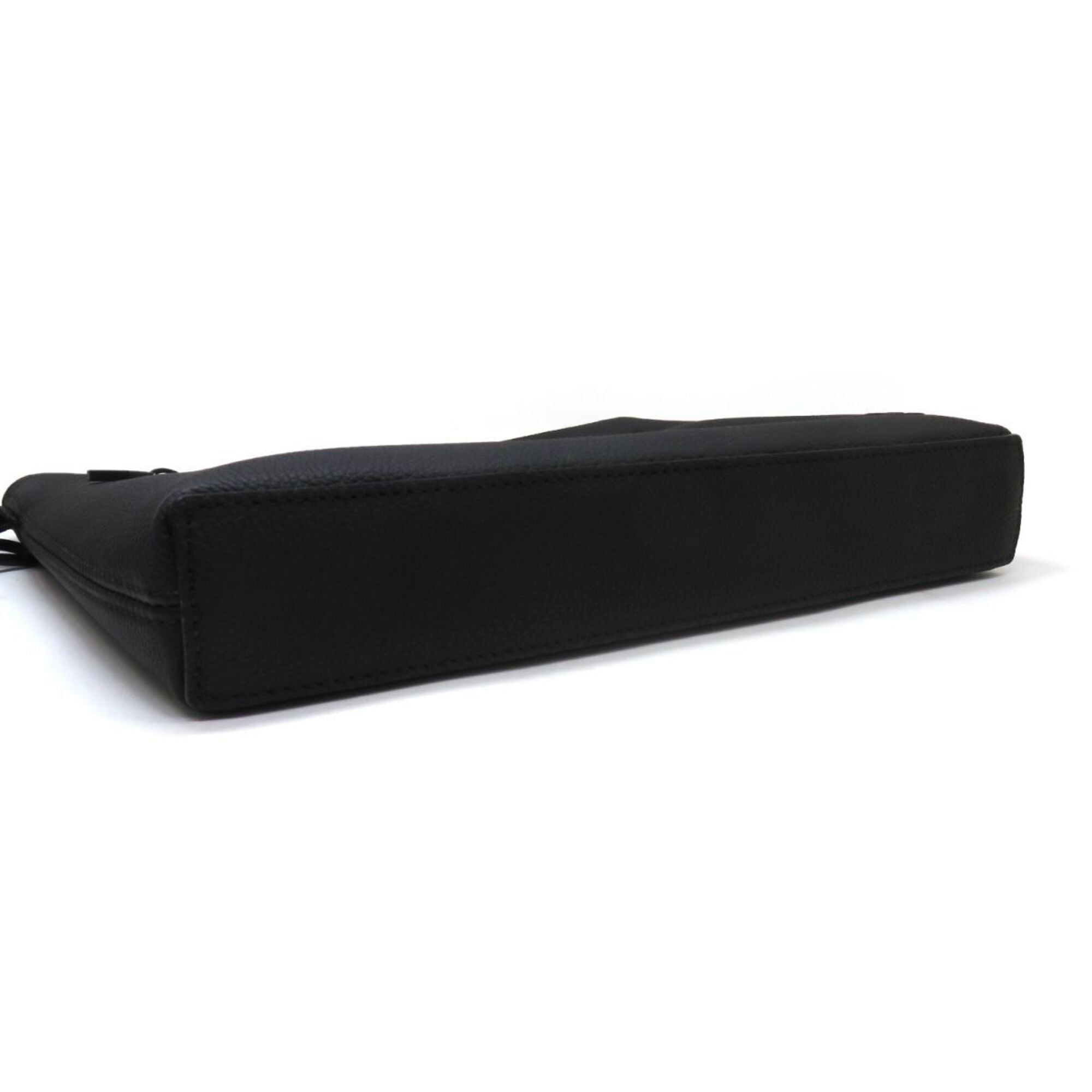 Louis Vuitton Black Leather Clutch Bag Pouch (Pre-Owned)