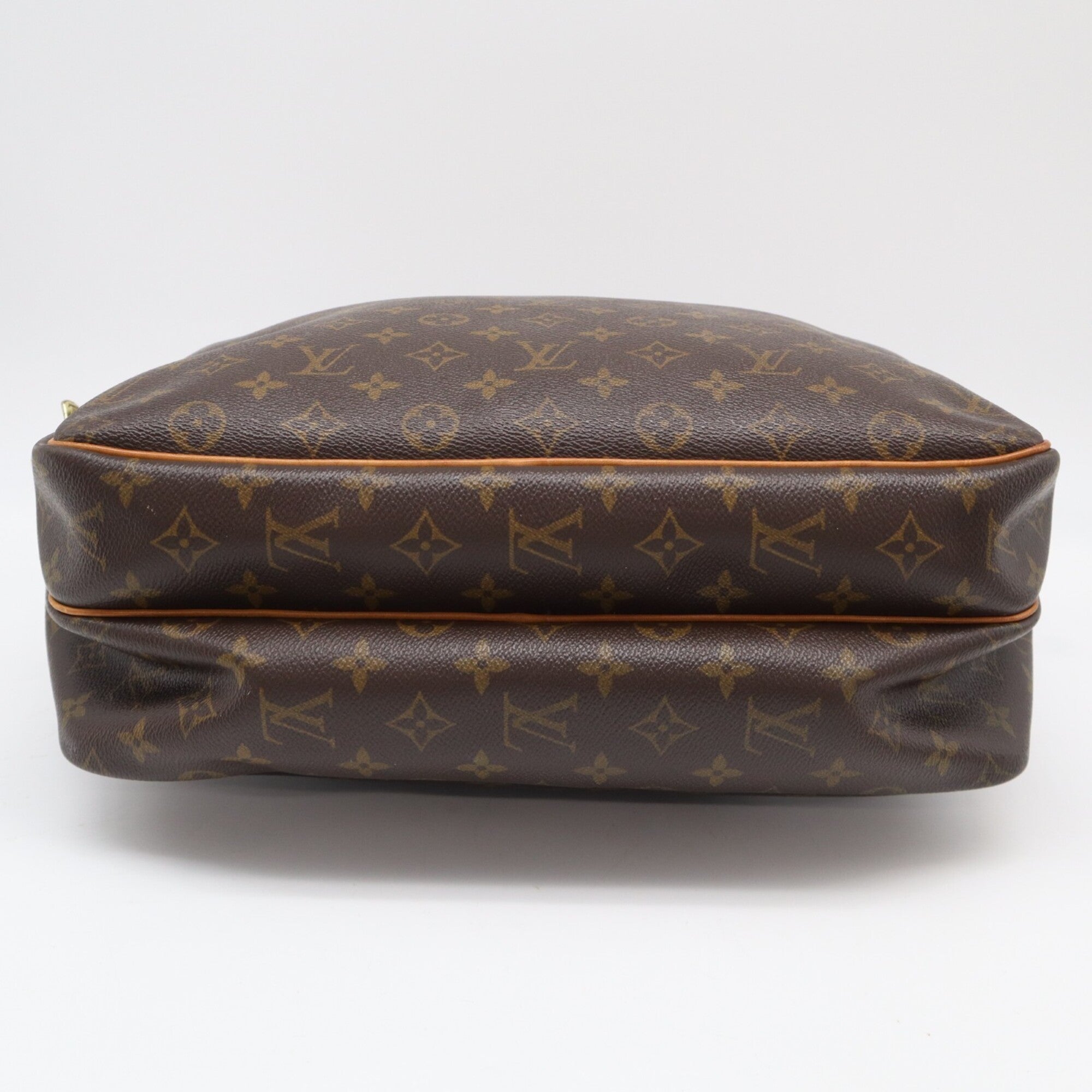 Louis Vuitton Beige Brown Monogram Coated Canvas Leather Shoulder Bag (Pre-Owned)