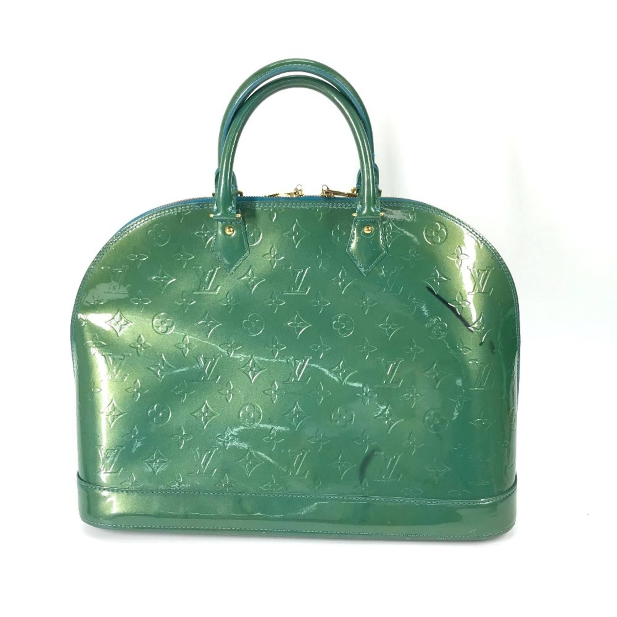 Louis Vuitton Vernis Blue Galactic Green Monogram Vernis Handbag Tote Bag (Pre-Owned)