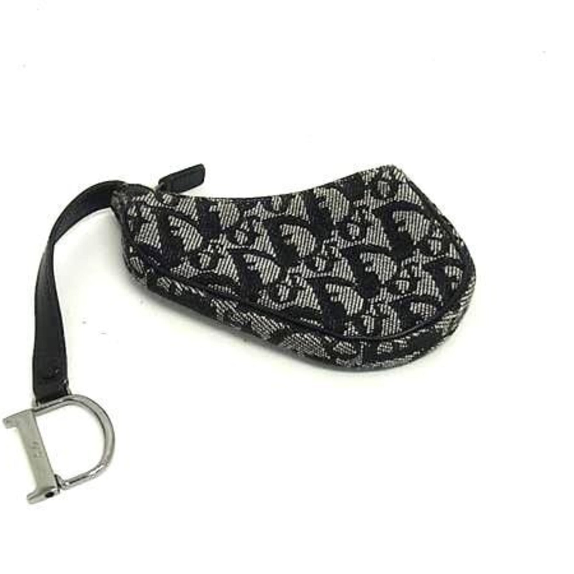 Christian Dior Trotter Black Canvas Coin Purse/Coin Case (Pre-Owned)