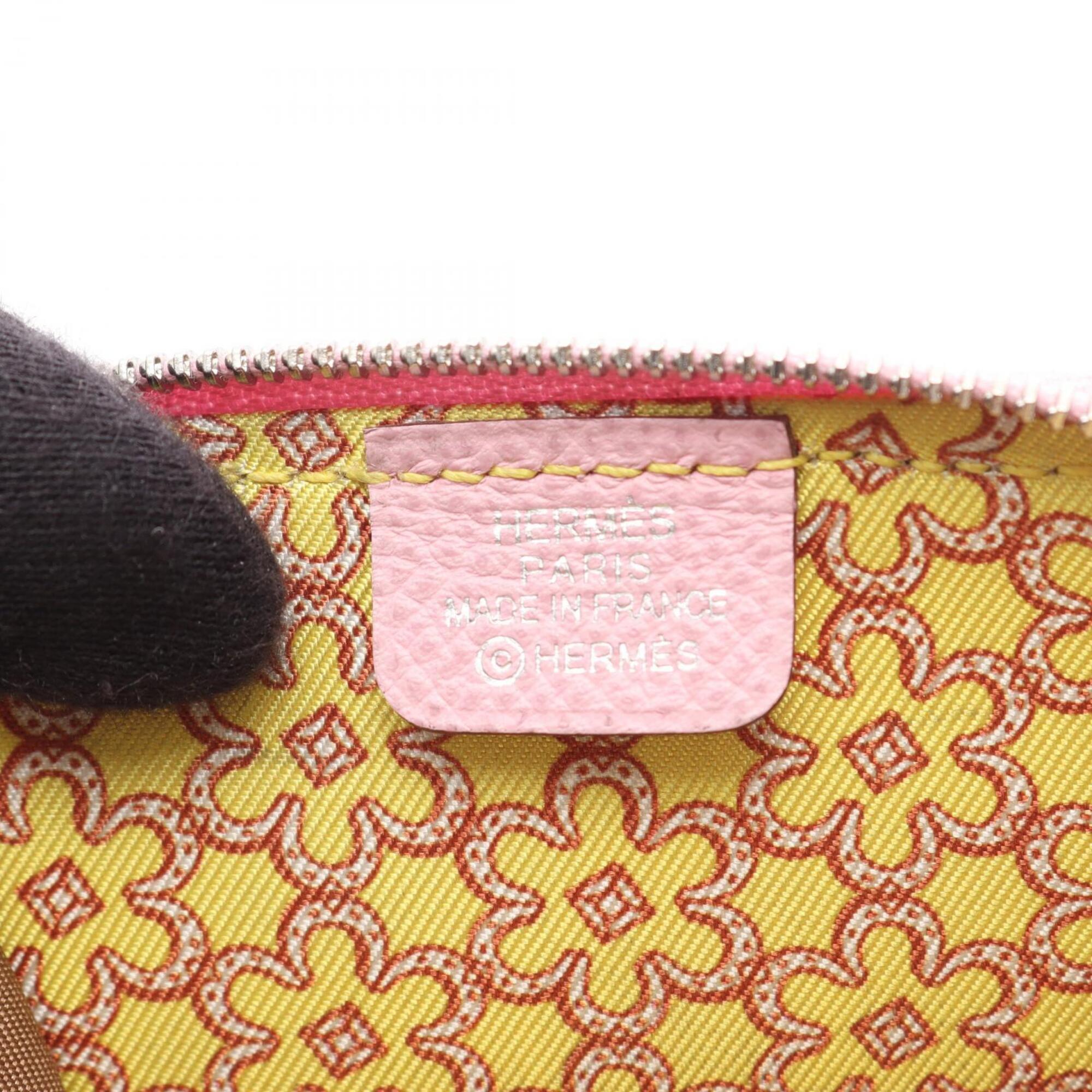 Hermes Pink Epsom Leather Leather Coin Purse/Coin Case (Pre-Owned)