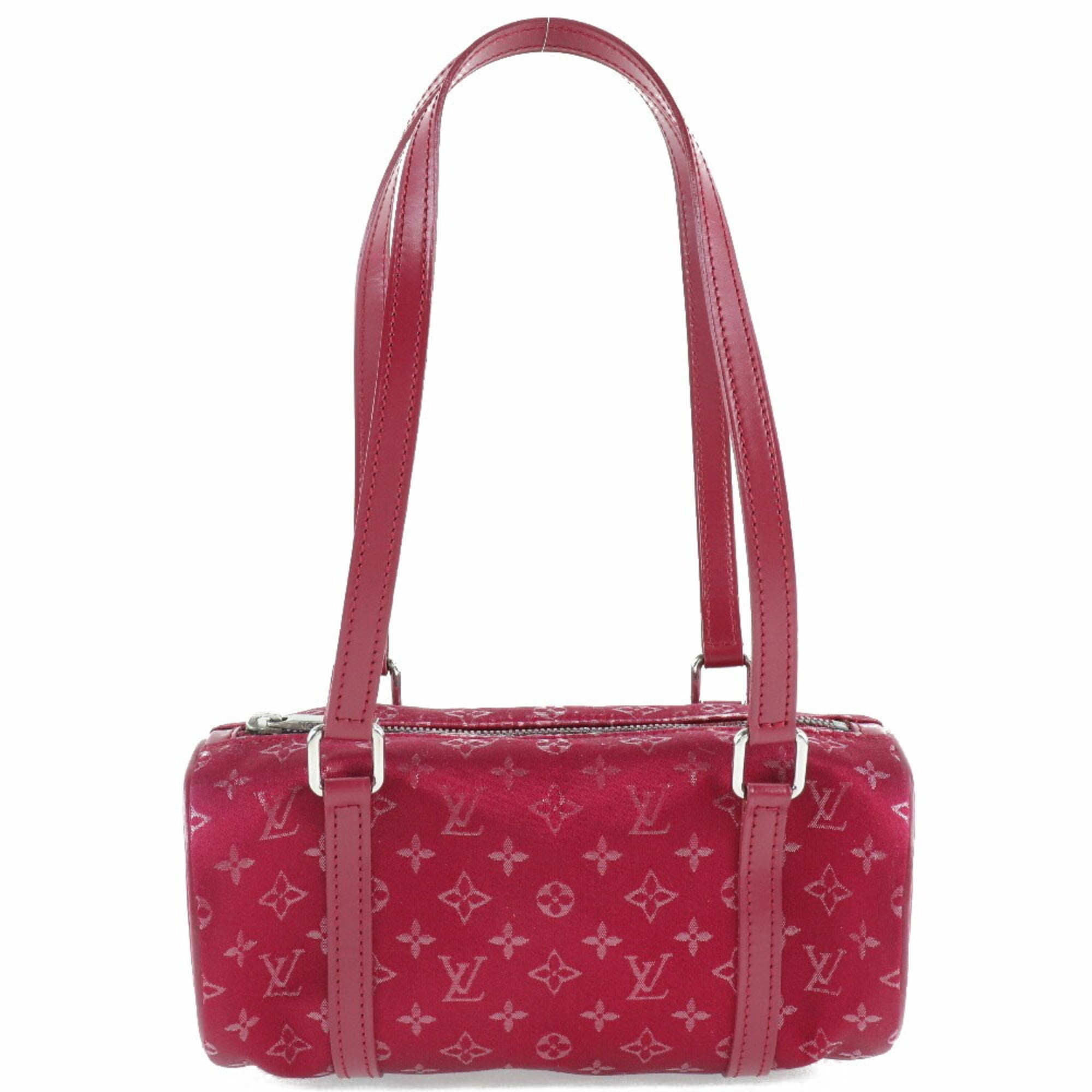 Louis Vuitton Red Color Monogram Satin Handbag (Pre-Owned)