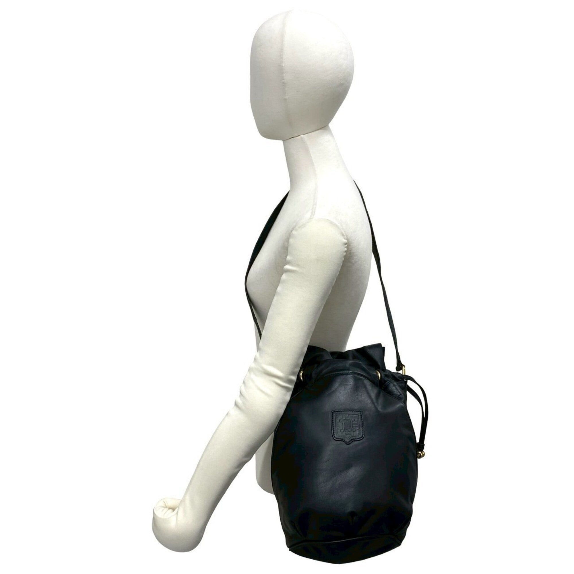 Celine Black Leather Shoulder Bag Tote Bag (Pre-Owned)