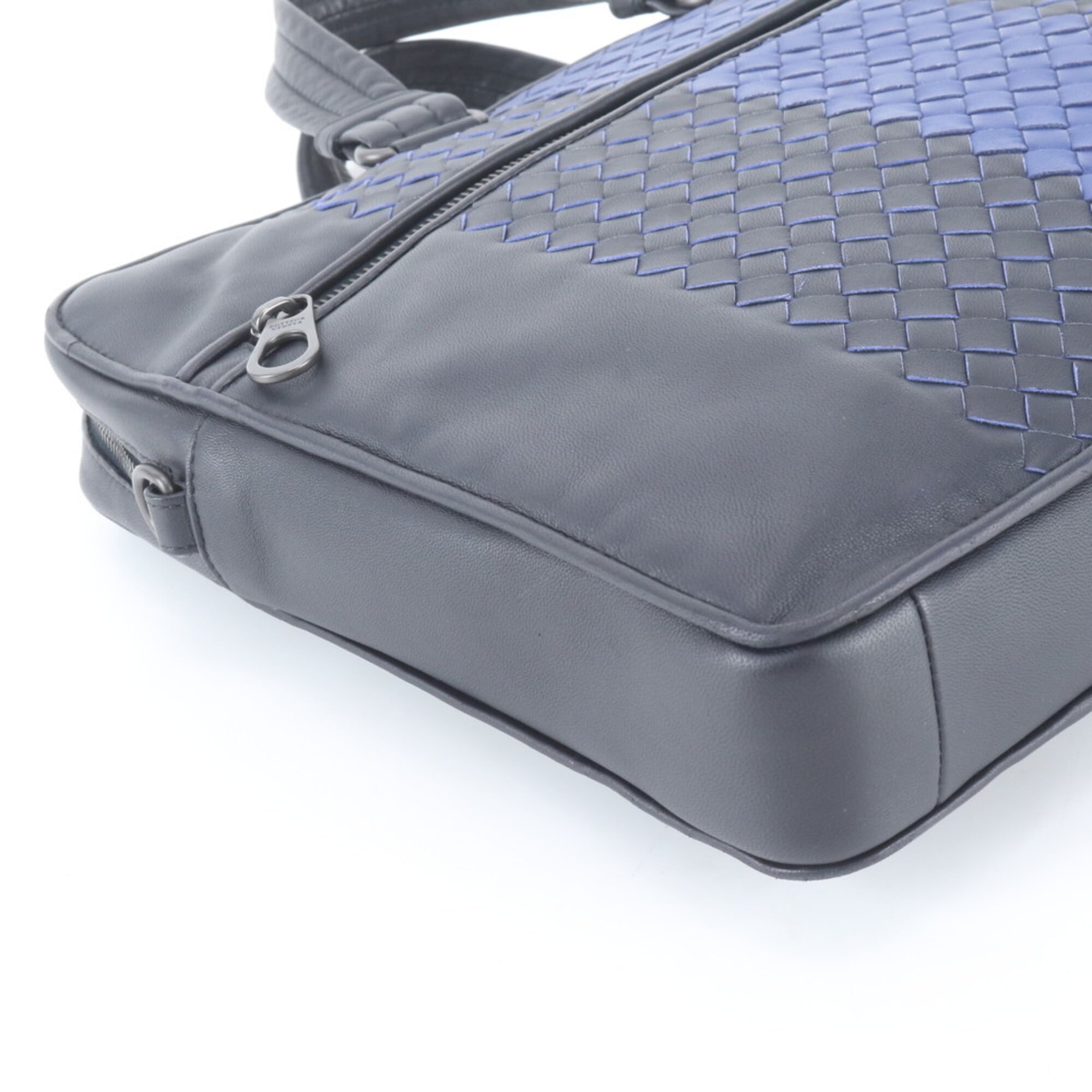 Bottega Veneta Blue Navy Leather Briefcase (Pre-Owned)