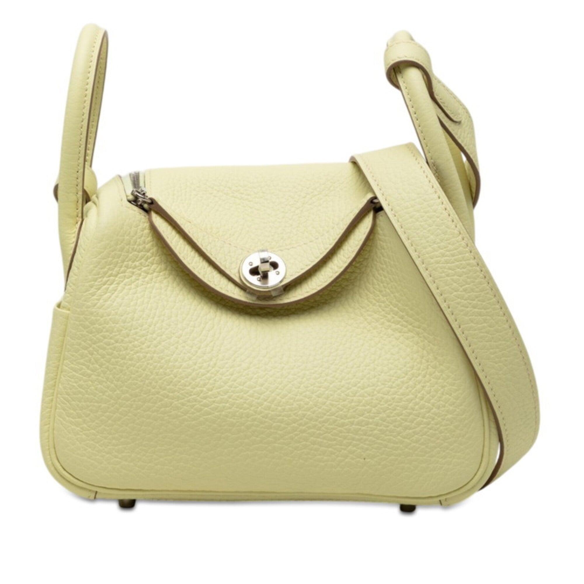 Hermes Lindy Yellow Taurillon Clemence Leather Handbag Shoulder Bag (Pre-Owned)