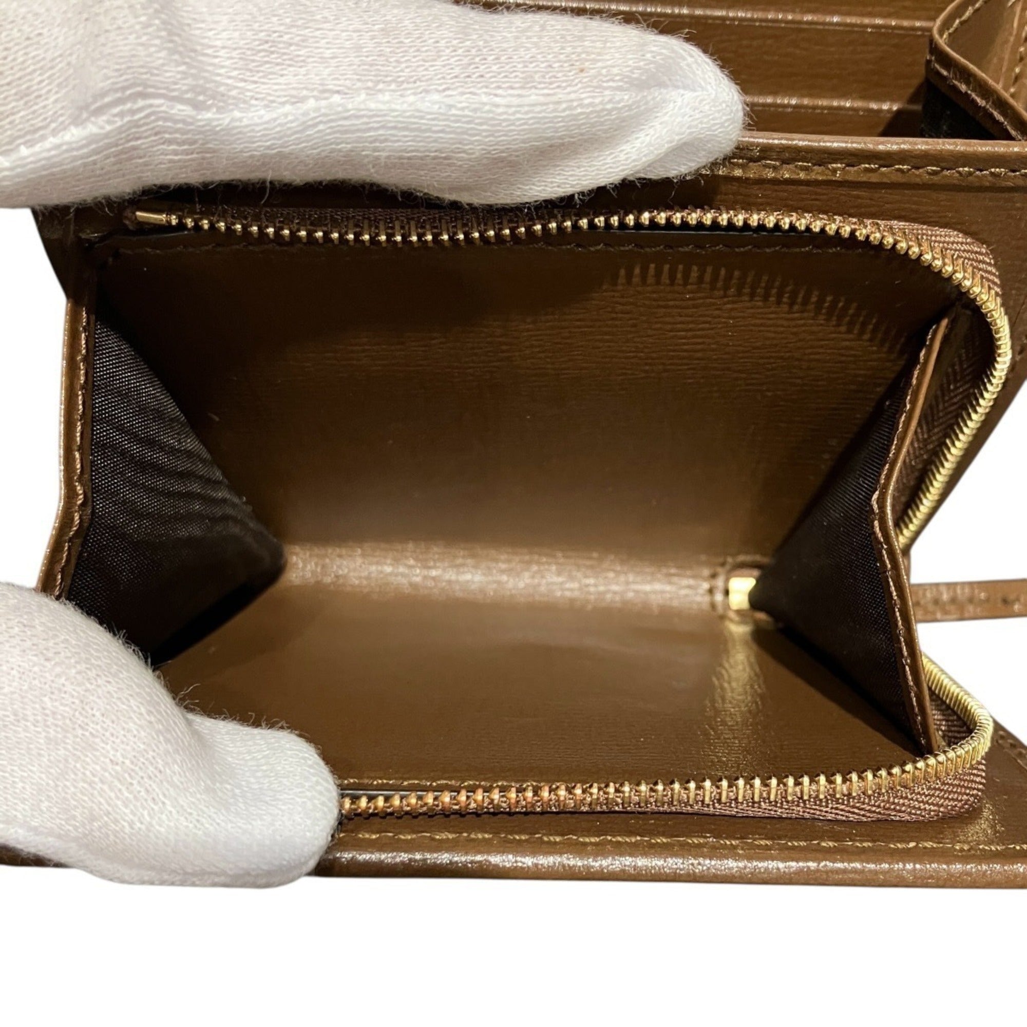 Gucci Beige Brown Leather Pvc Wallet (Bi-Fold) (Pre-Owned)