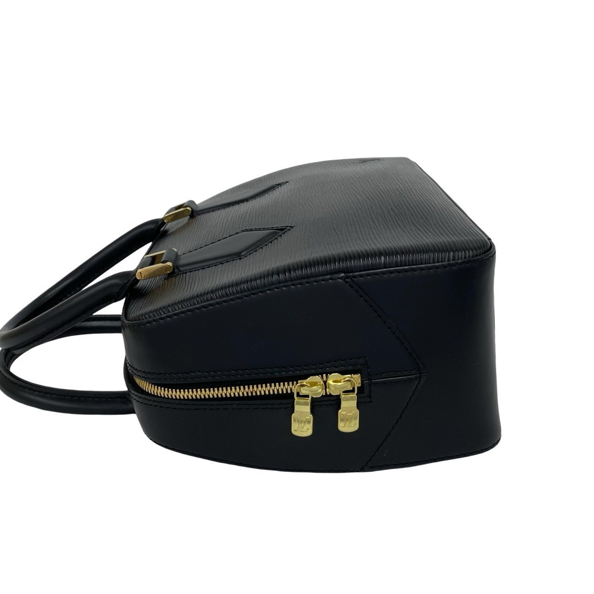 Louis Vuitton Black Leather Boston Bag Handbag (Pre-Owned)