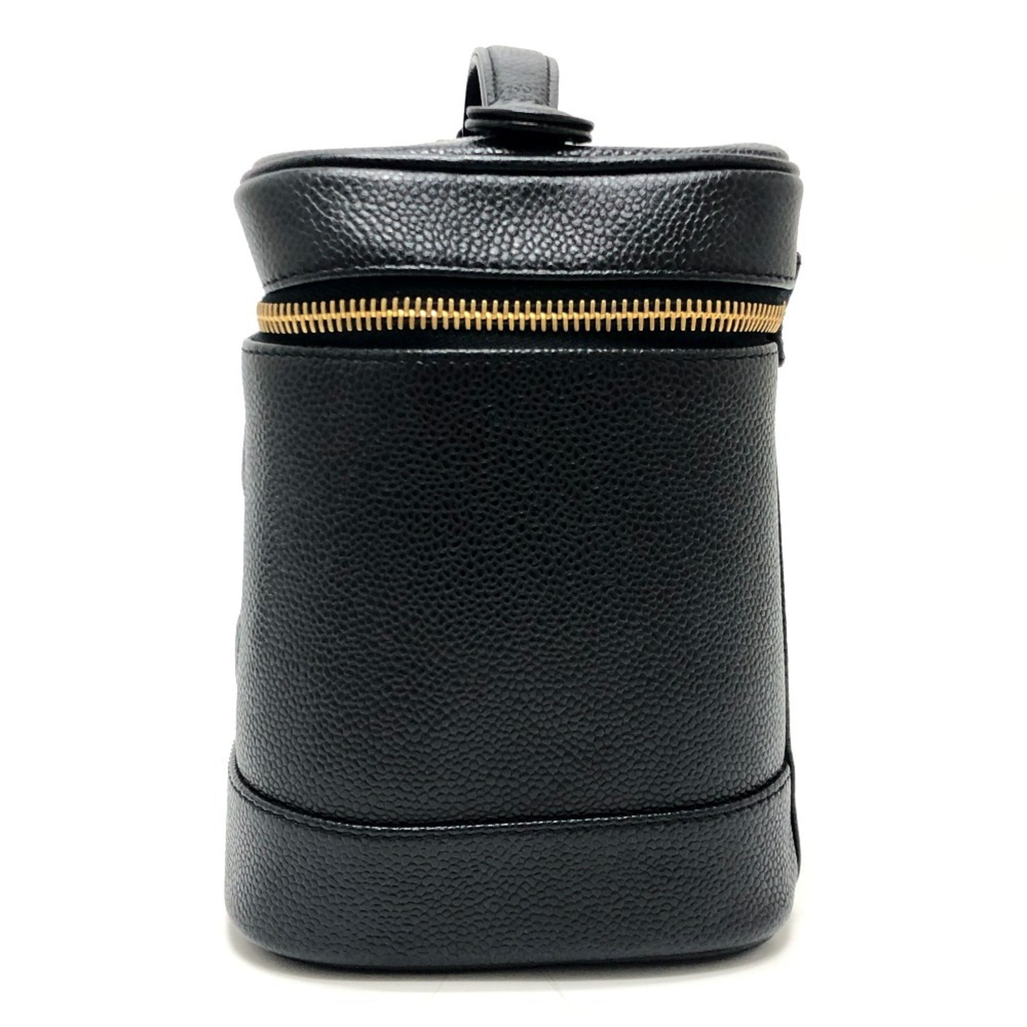 Chanel Black Grained Calfskin Handbag Vanity Bag (Pre-Owned)