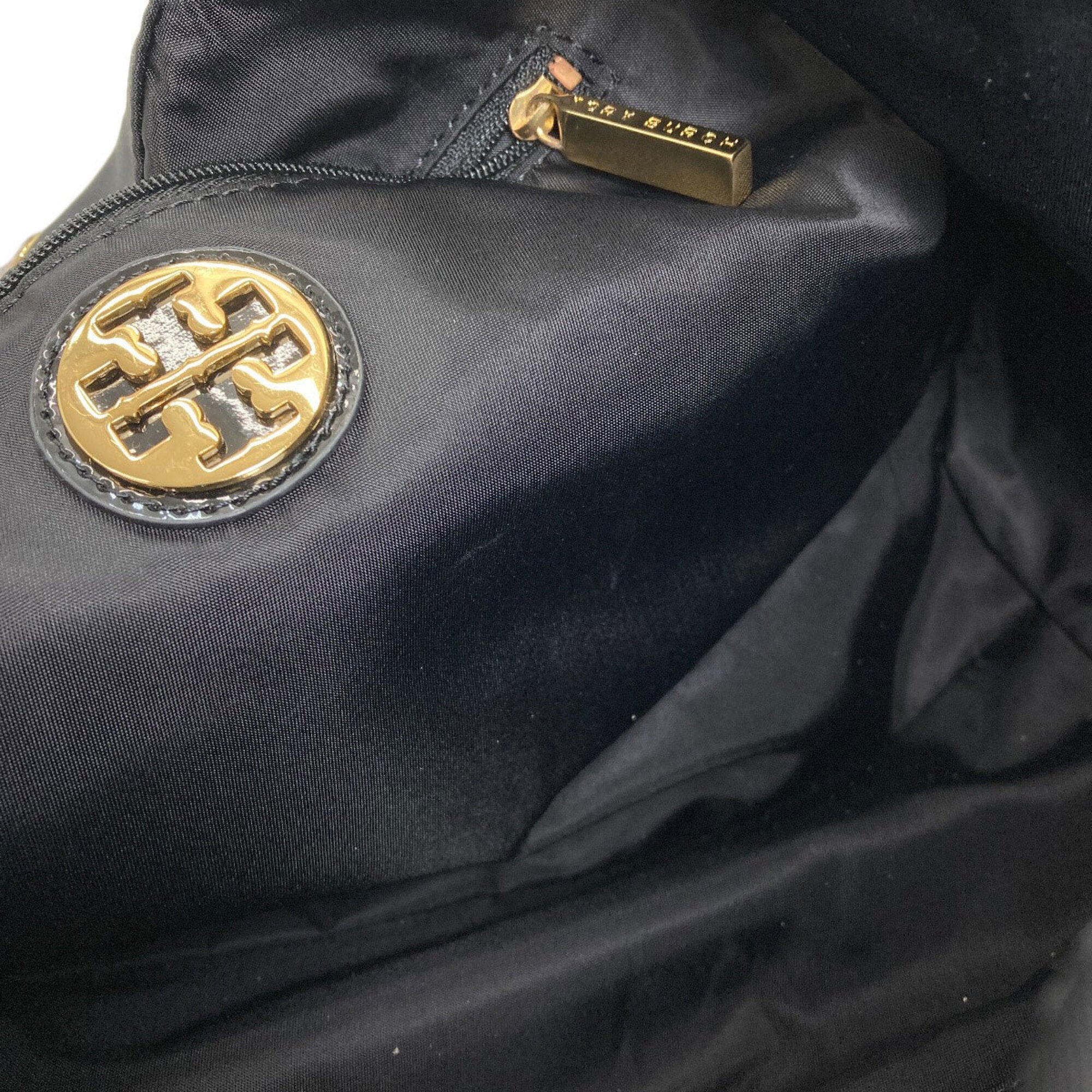 Tory Burch Black Nylon Patent Leather Tote Bag (Pre-Owned)