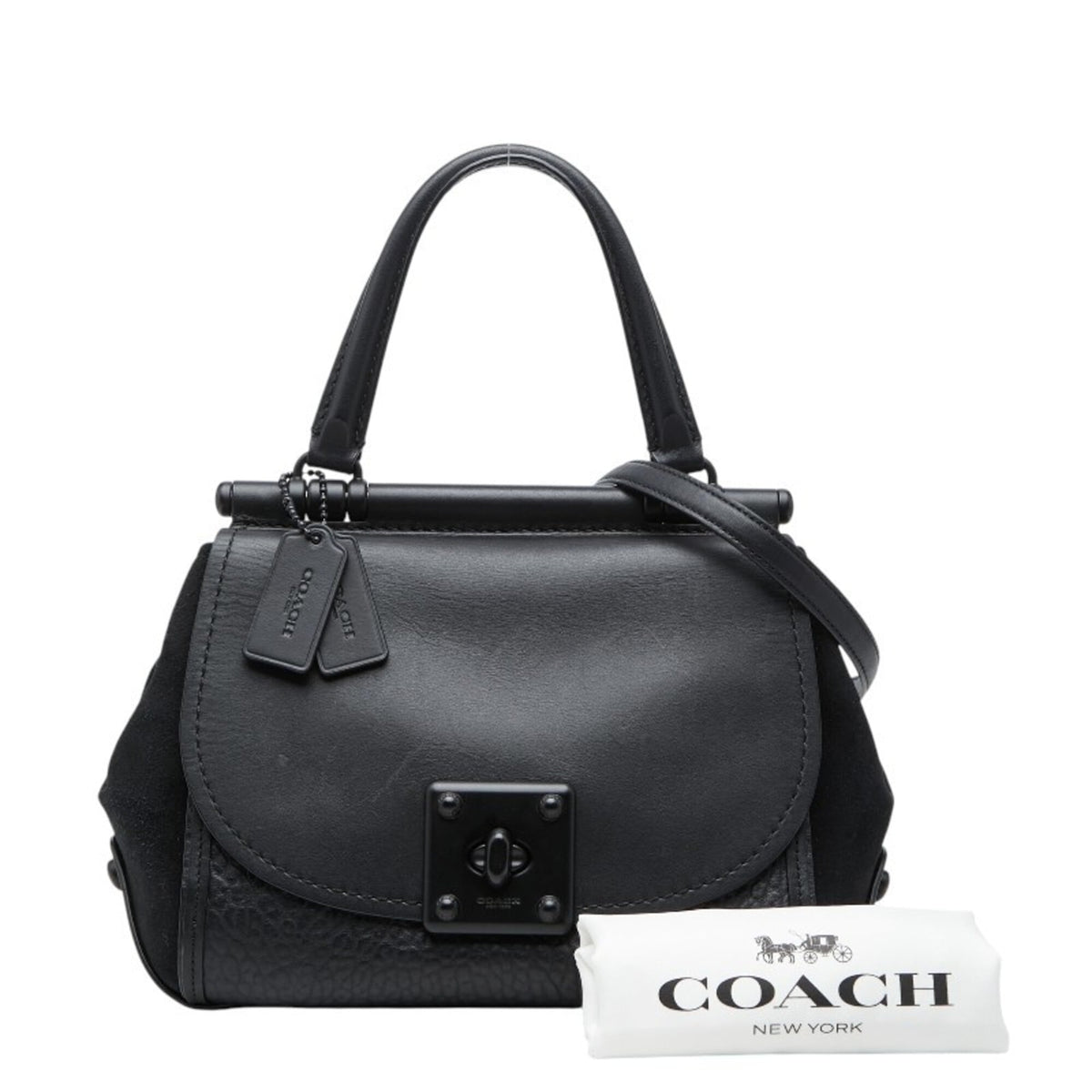 Coach Black Leather Handbag Shoulder Bag (Pre-Owned)