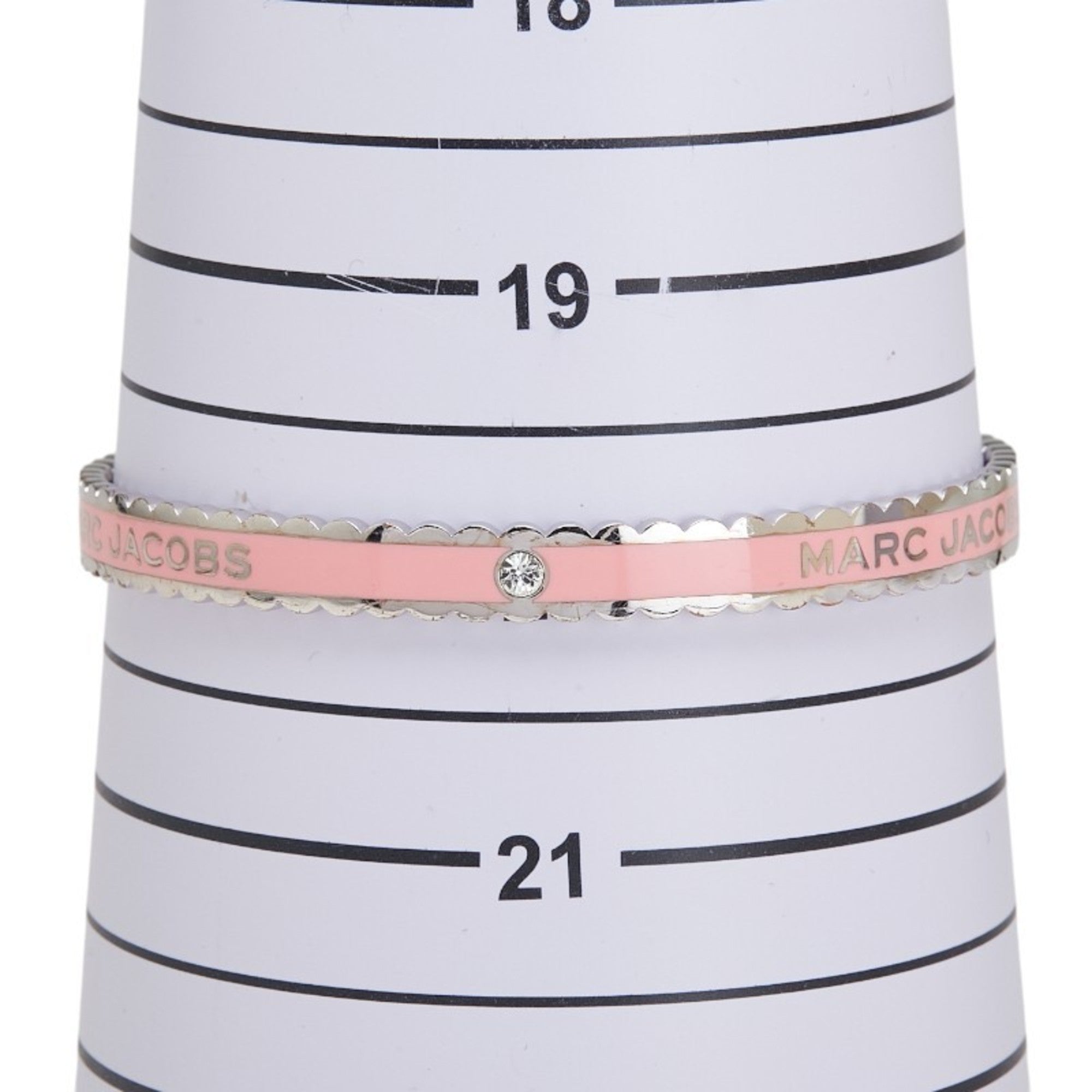 Marc Jacobs Silver Pink Metal Band Ring (Pre-Owned)
