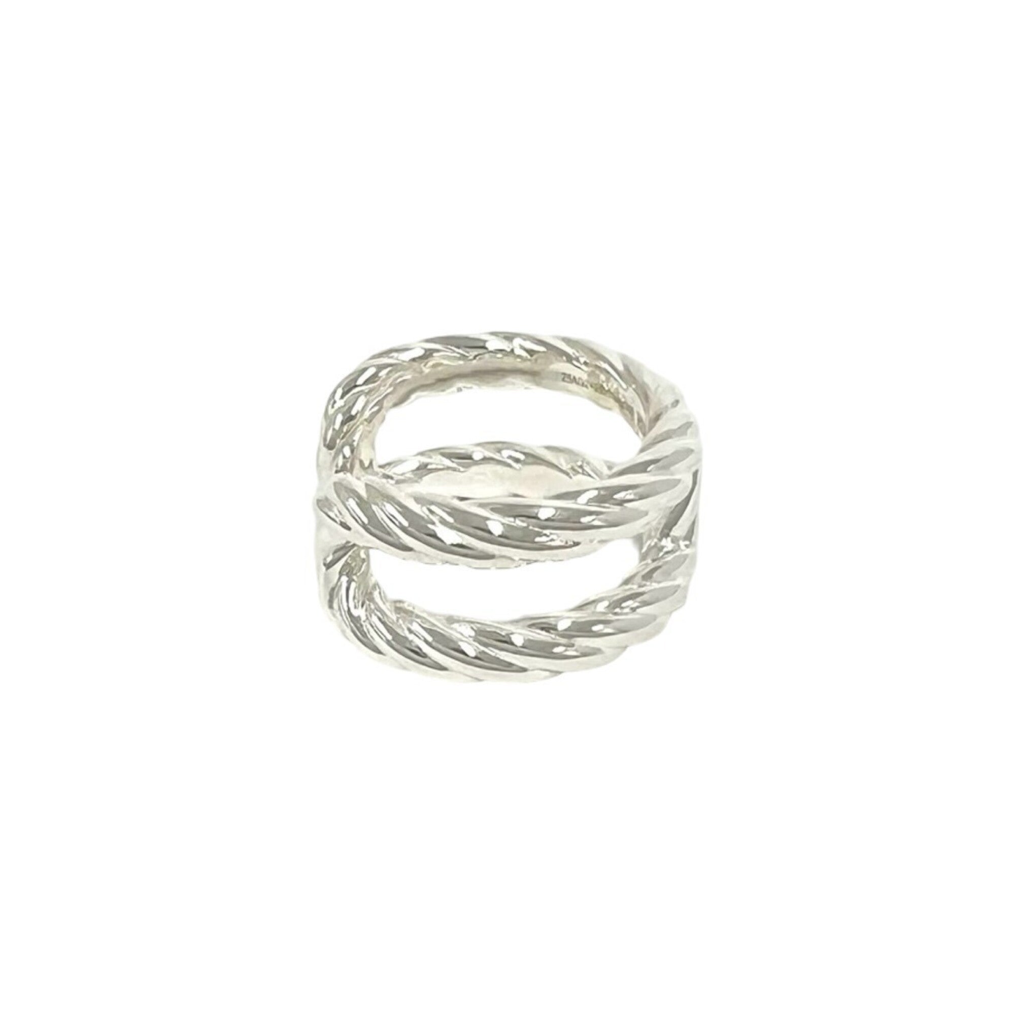 Hermes Silver Silver 925 Band Ring (Pre-Owned)