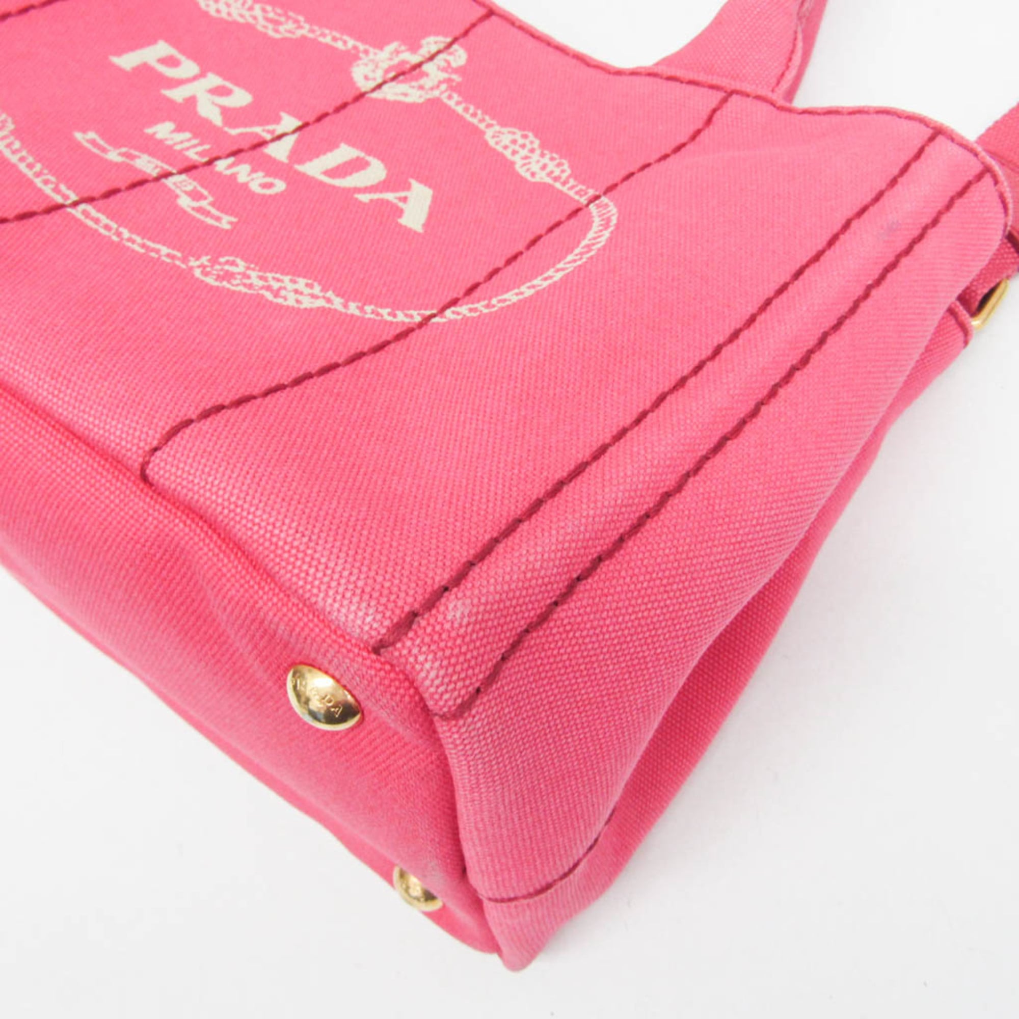 Prada Canapa Pink Canapa Shoulder Bag Tote Bag (Pre-Owned)