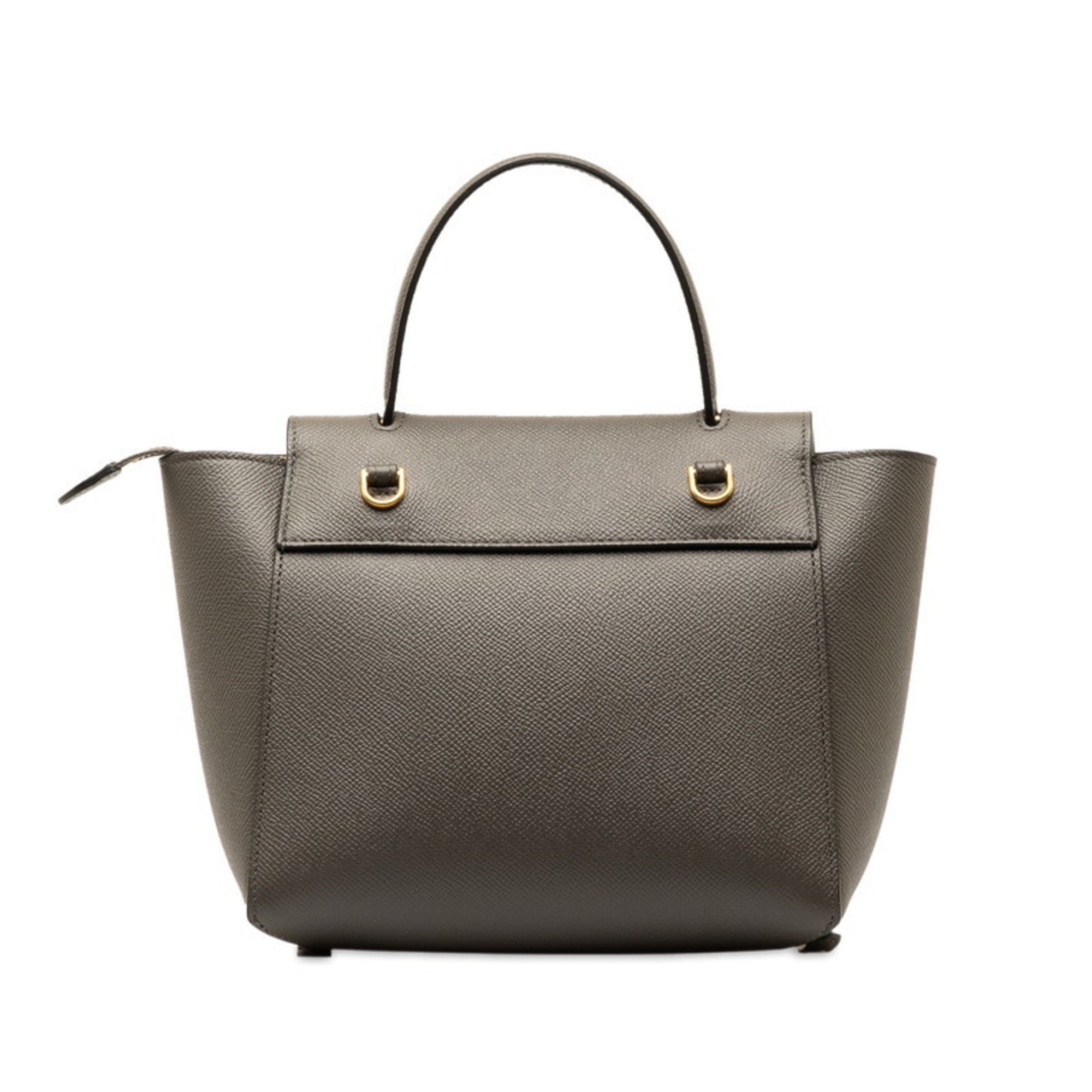 Celine Gray Leather Handbag Shoulder Bag (Pre-Owned)