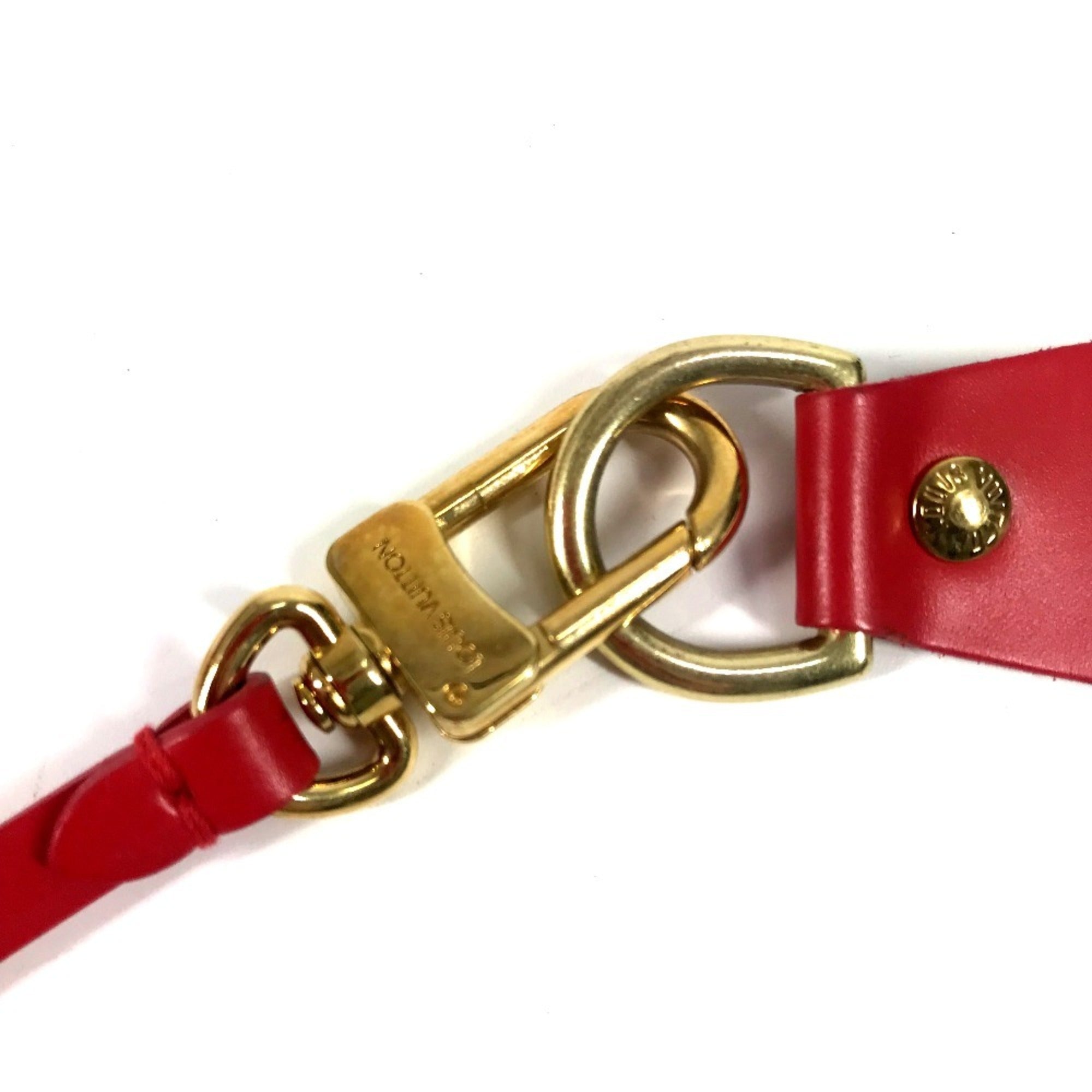 Louis Vuitton Red Color Vinyl Leather Handbag Tote Bag (Pre-Owned)