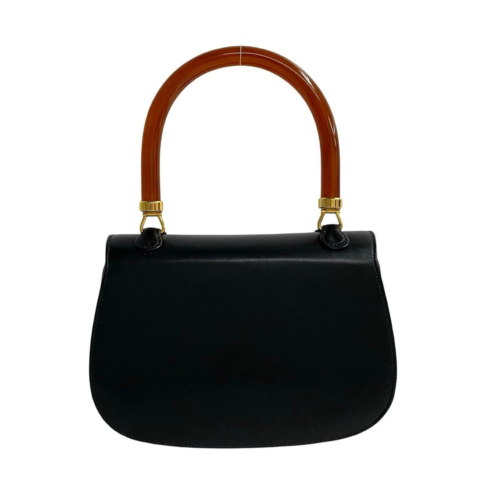 Gucci Black Leather Handbag Tote Bag (Pre-Owned)