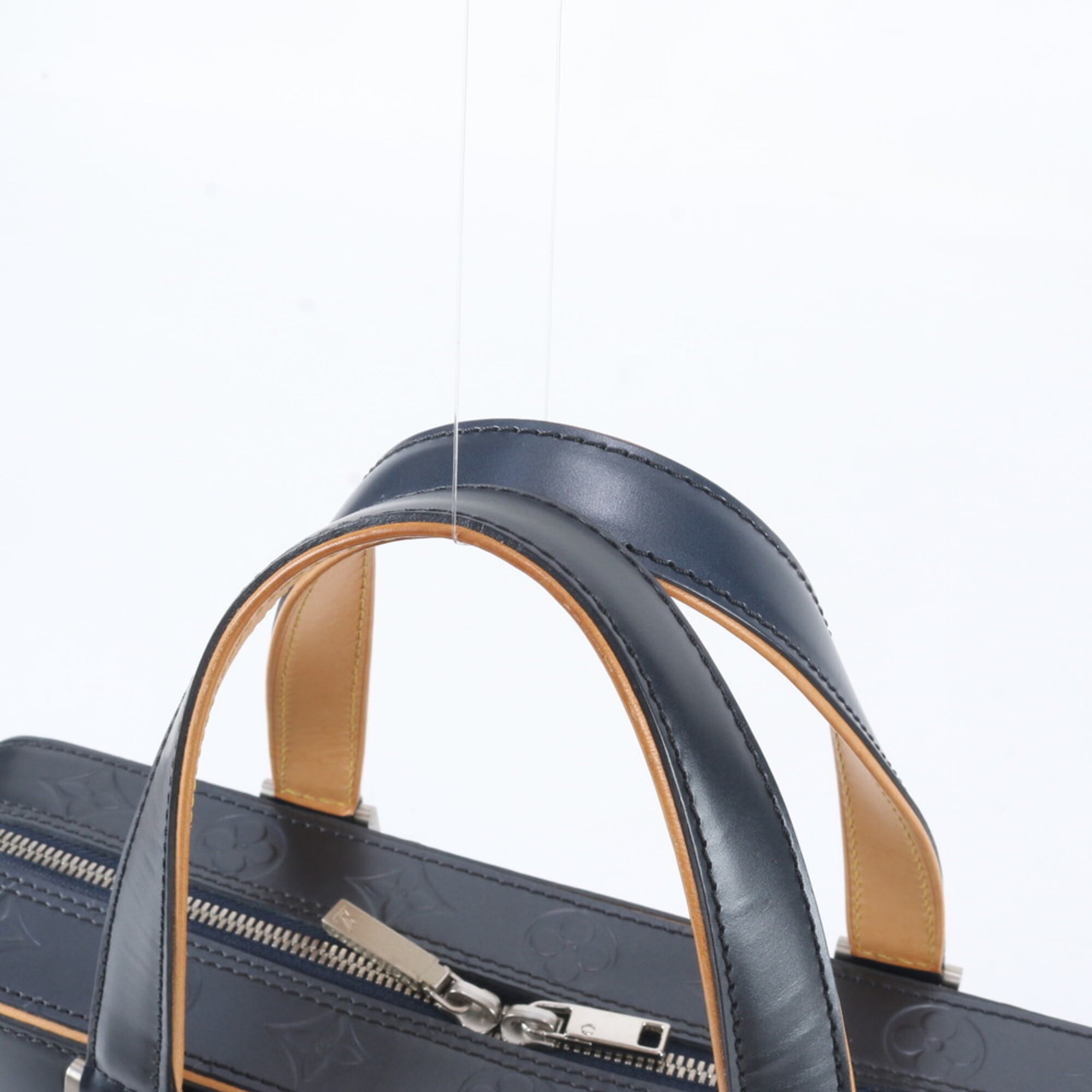 Louis Vuitton Blue Leather Handbag Tote Bag (Pre-Owned)
