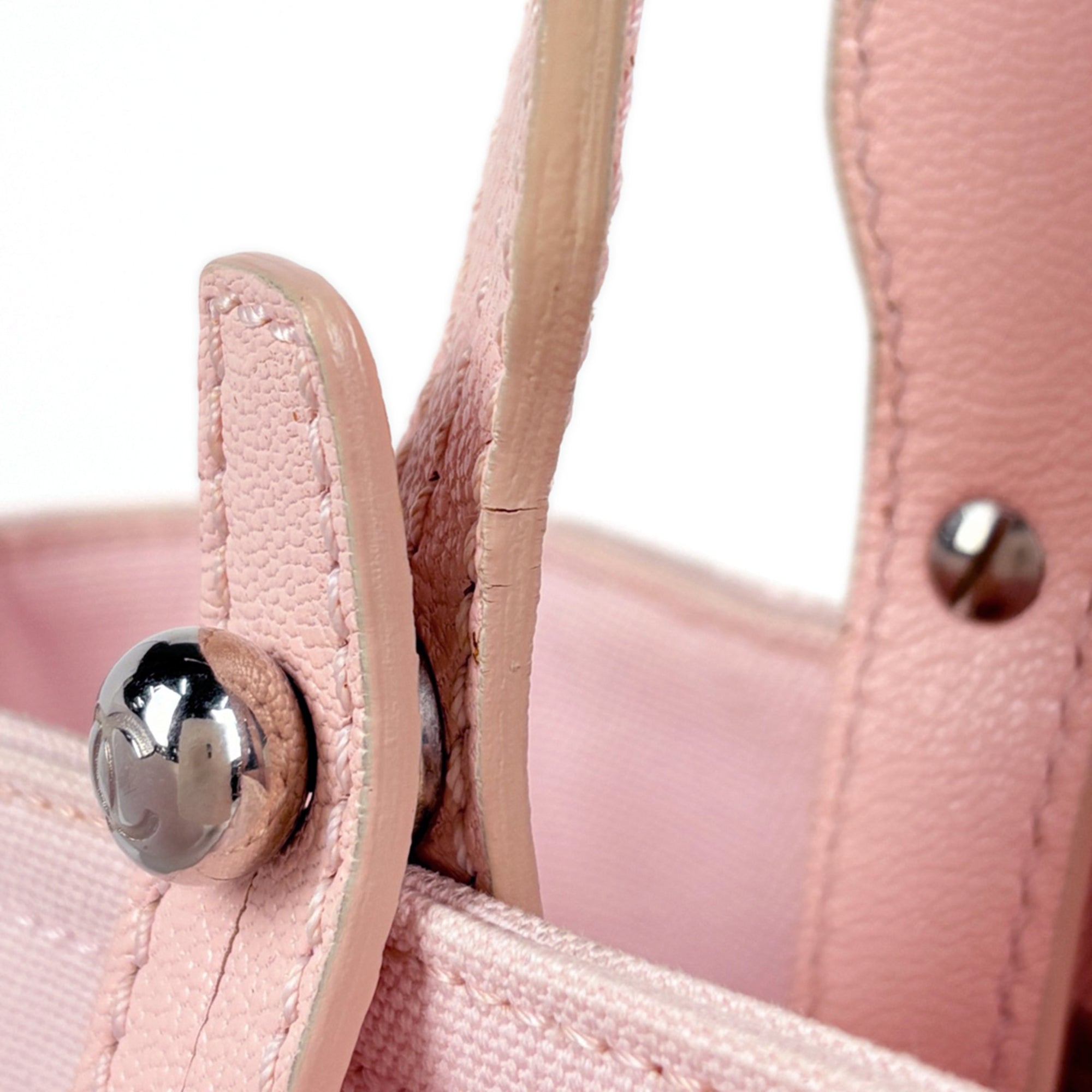 Chanel Pink Canvas Leather Tote Bag (Pre-Owned)