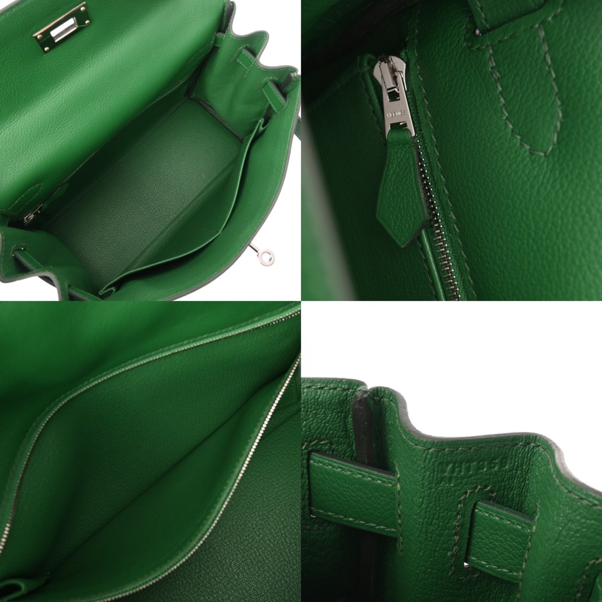 Hermes Bambou Evercalf Leather Handbag (Pre-Owned)