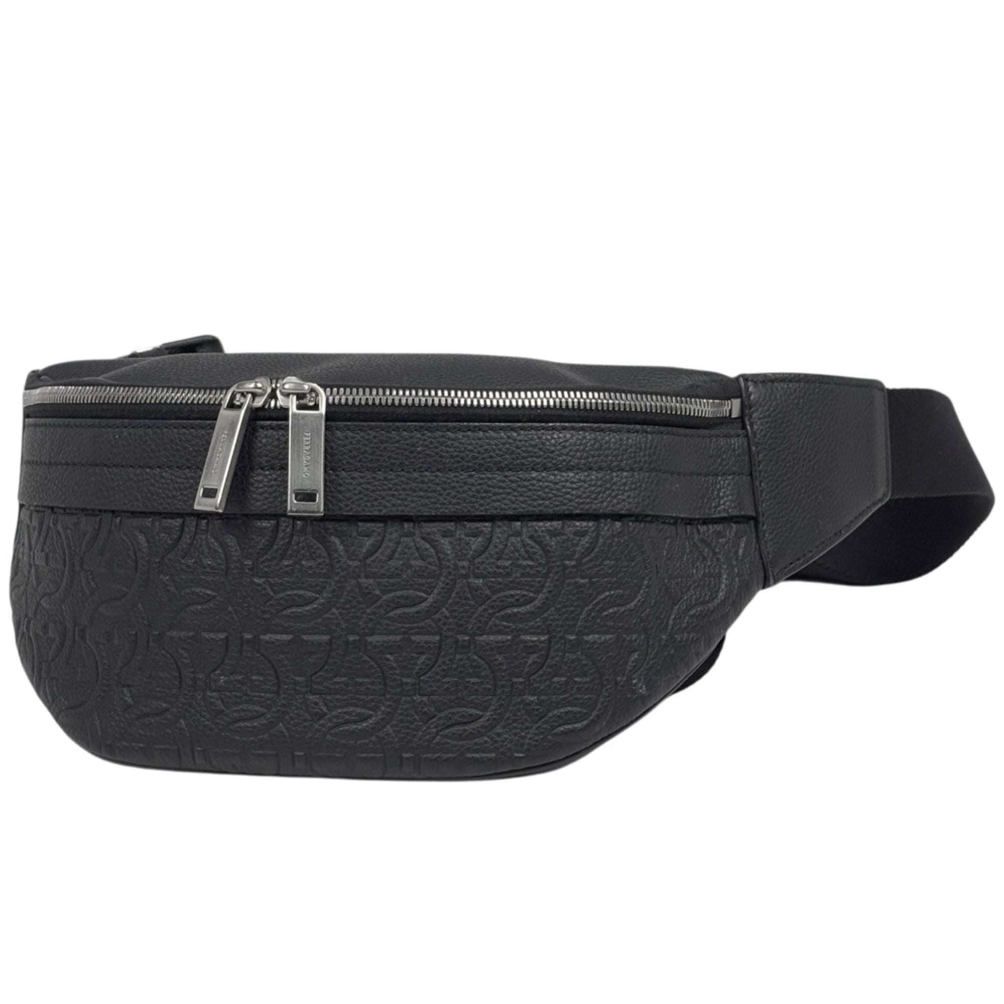 Salvatore Ferragamo Black Leather Fanny Pack Sling Bag (Pre-Owned)