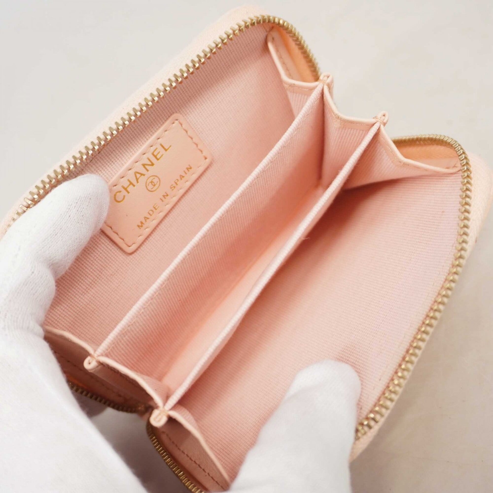 Chanel Pink Grained Calfskin Coin Purse/Coin Case (Pre-Owned)