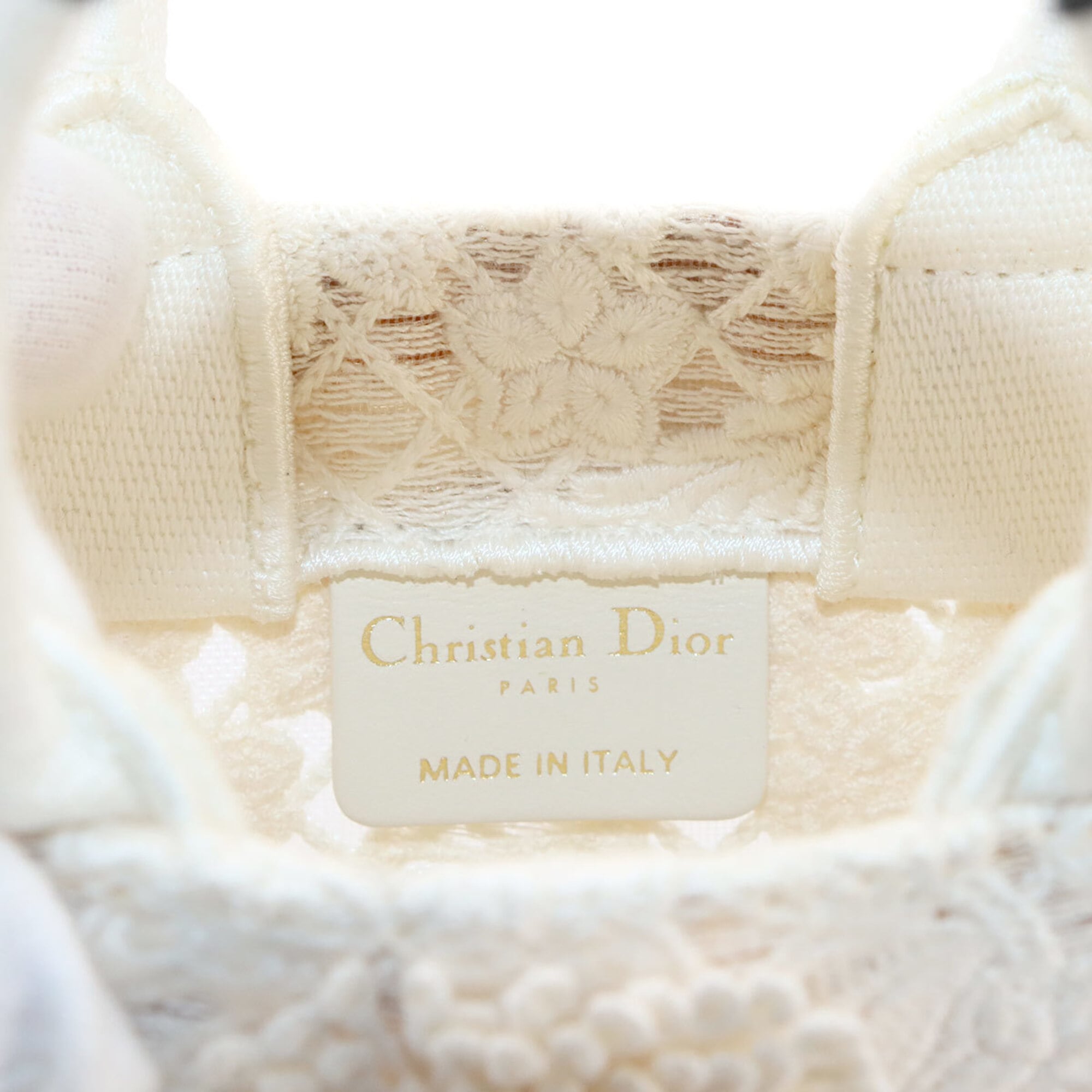 Christian Dior White Canvas Handbag Tote Bag (Pre-Owned)
