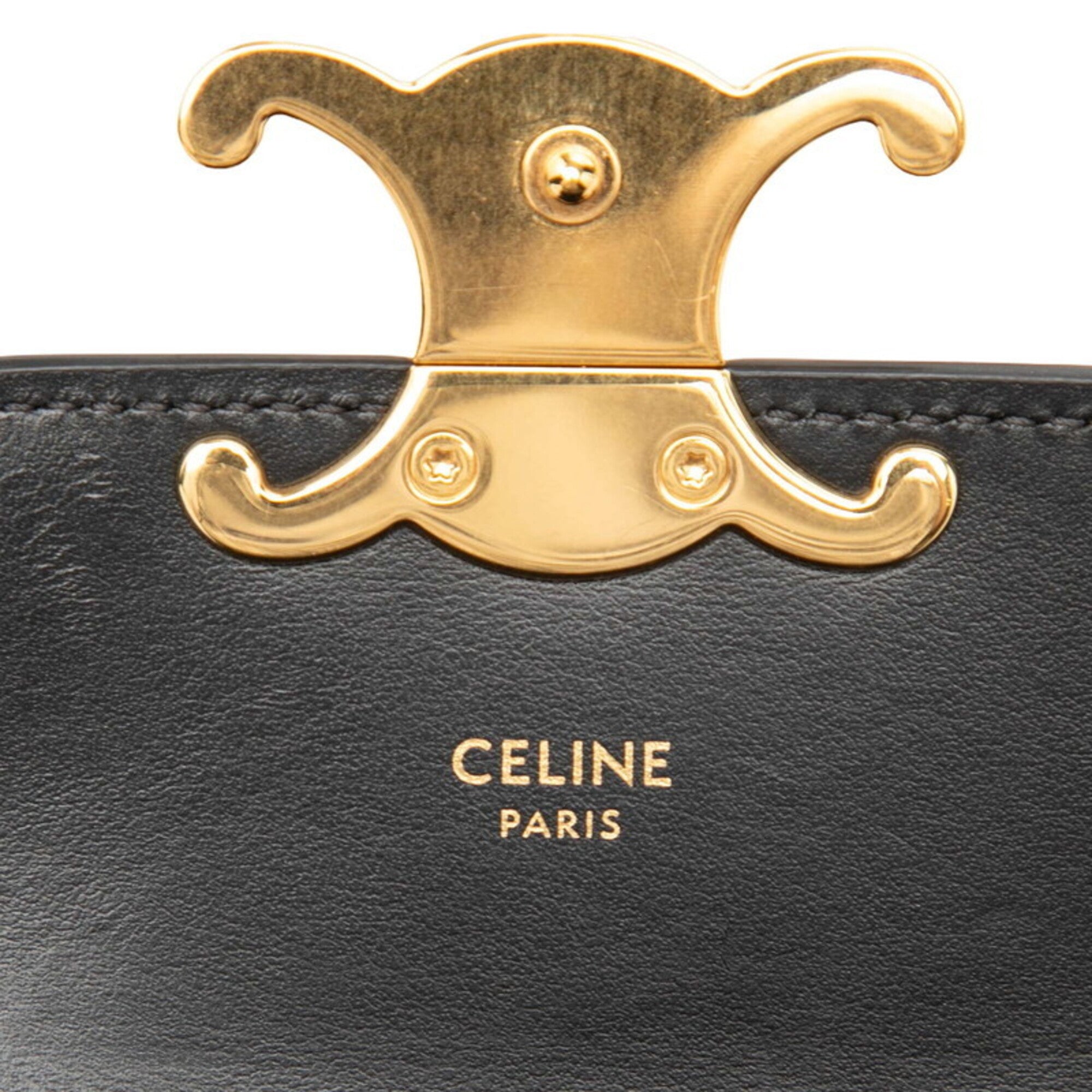 Celine Black Leather Pochette Shoulder Bag (Pre-Owned)