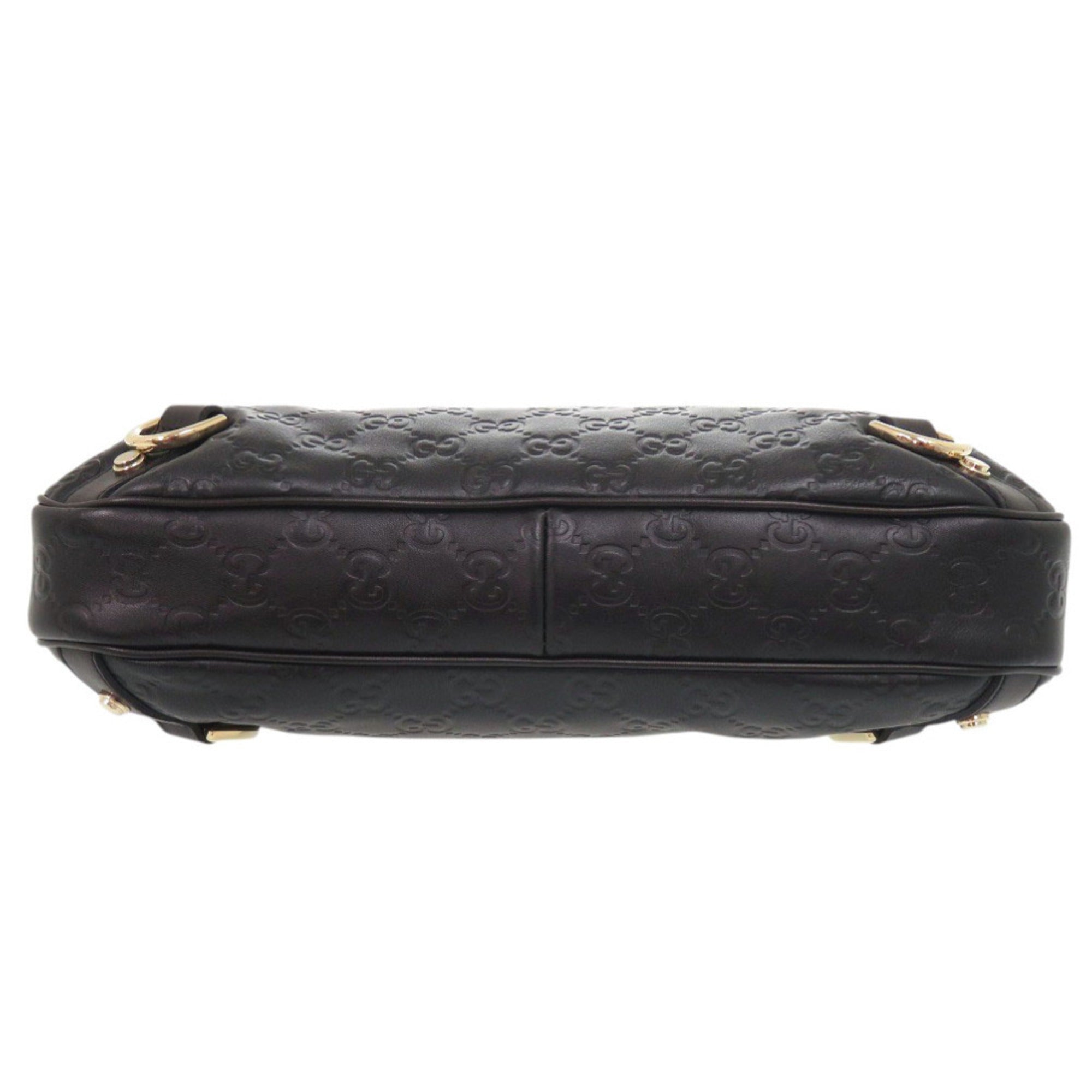 Gucci Black Leather Handbag Shoulder Bag (Pre-Owned)