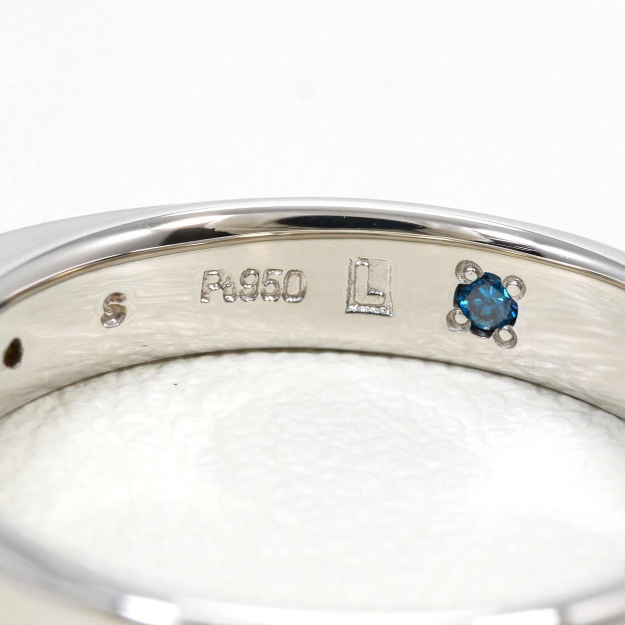 Unbranded Blue Clear Platinum Platinum 950 Band Ring (Pre-Owned)