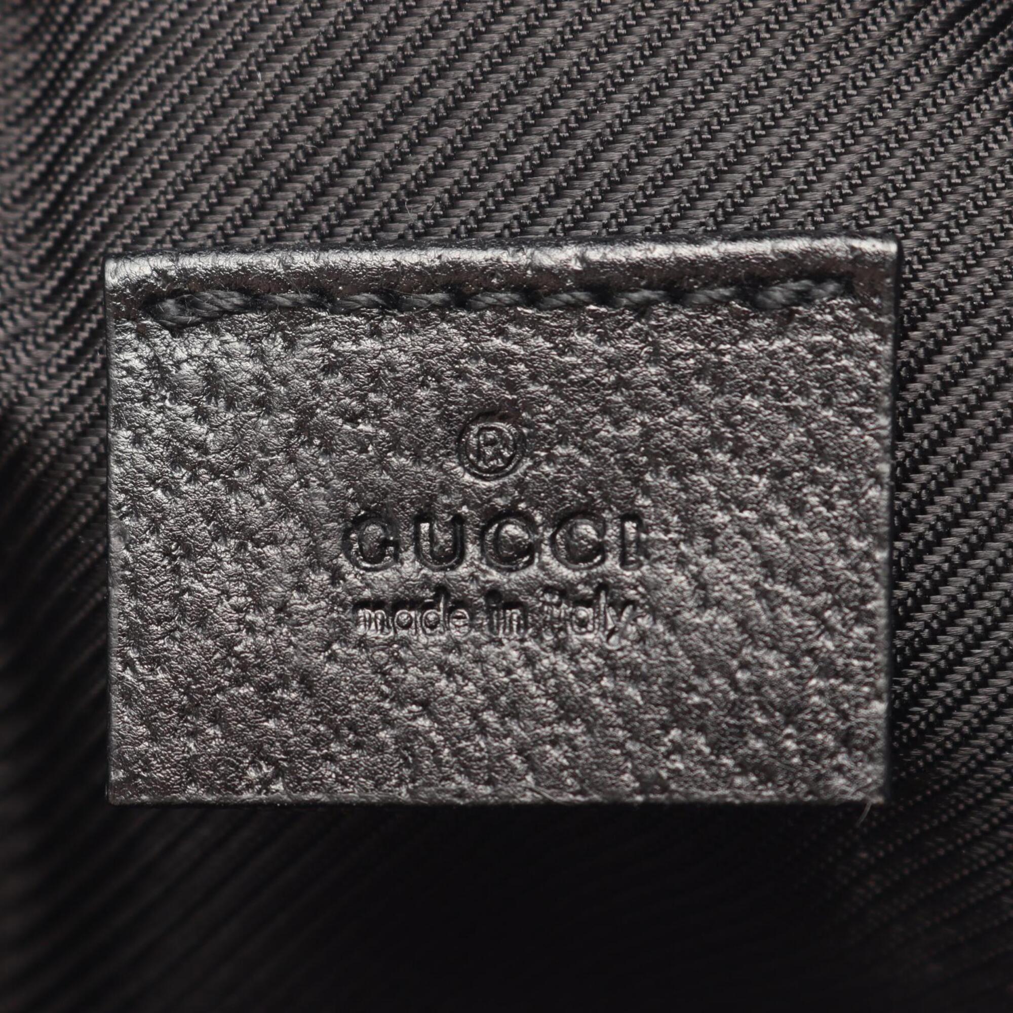 Gucci Black Gg Canvas Leather Handbag (Pre-Owned)