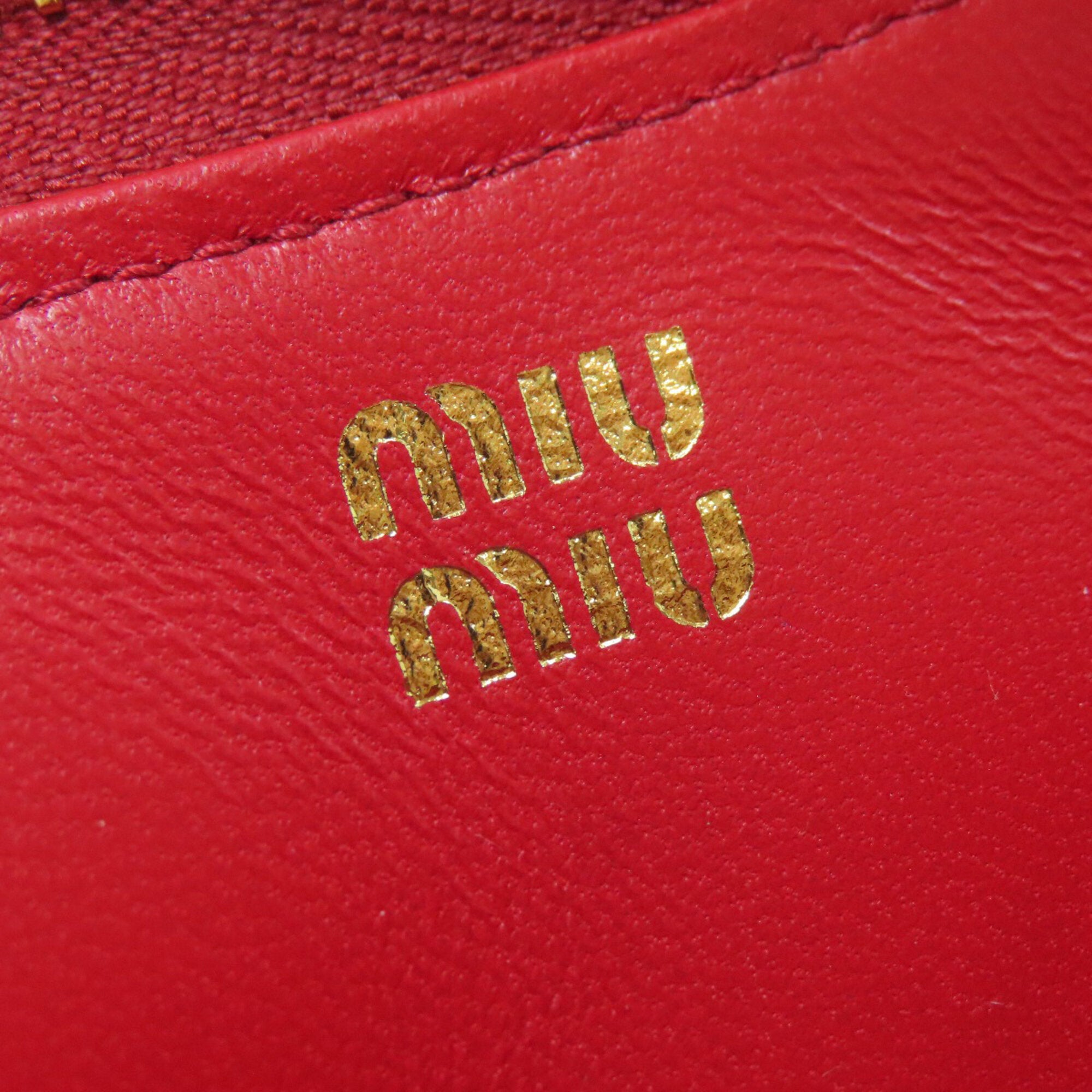 Miu Miu Red Color Leather Pouch (Pre-Owned)