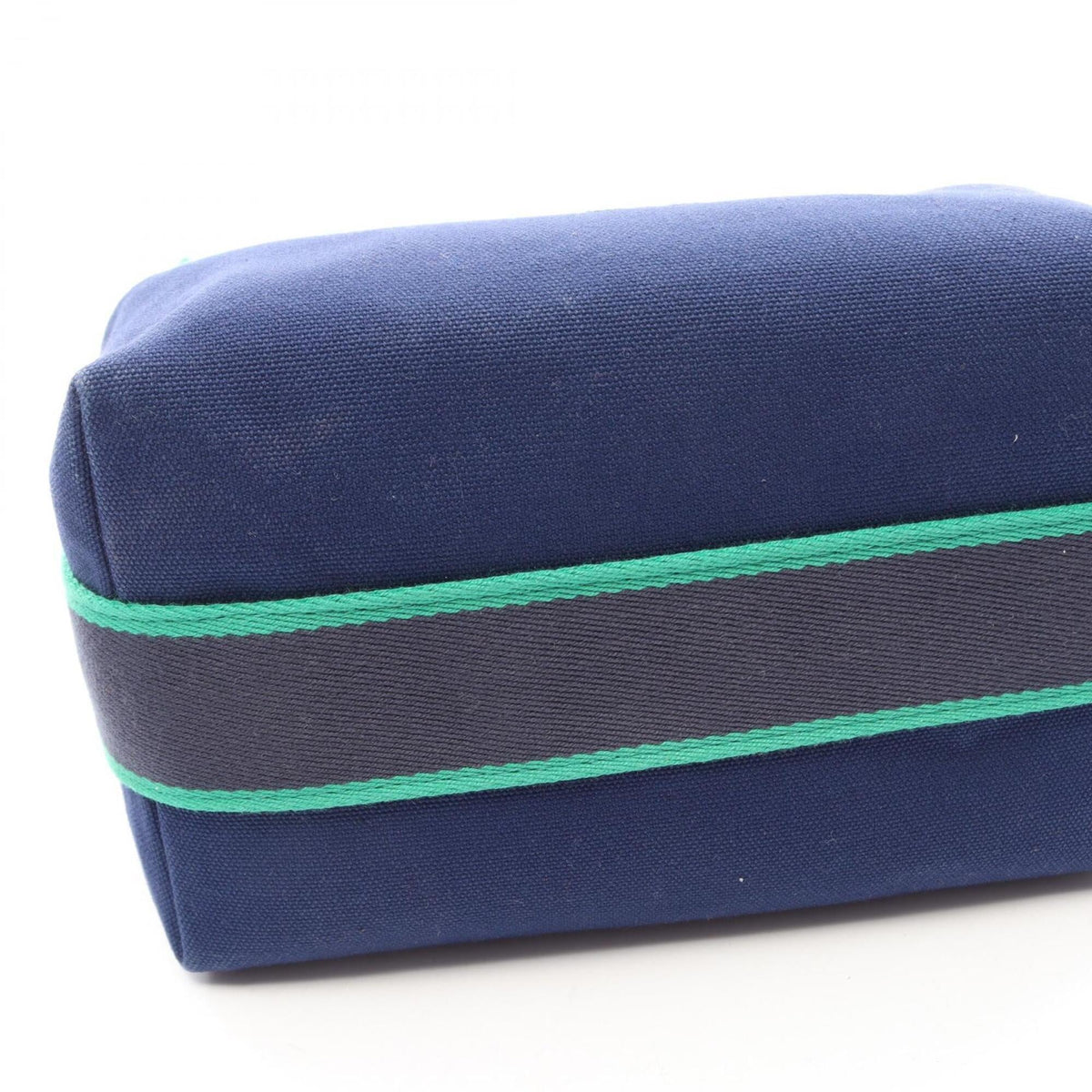 Hermes Blue Green Canvas Handbag (Pre-Owned)