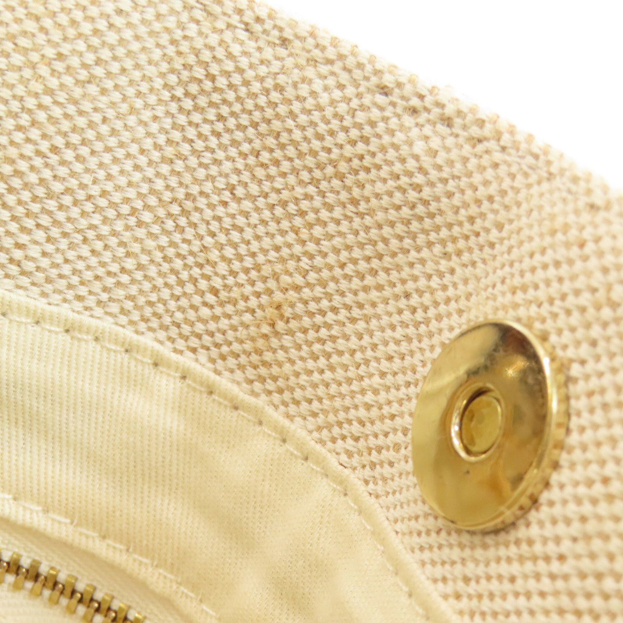 Chloé Beige Brown Canvas Tote Bag (Pre-Owned)