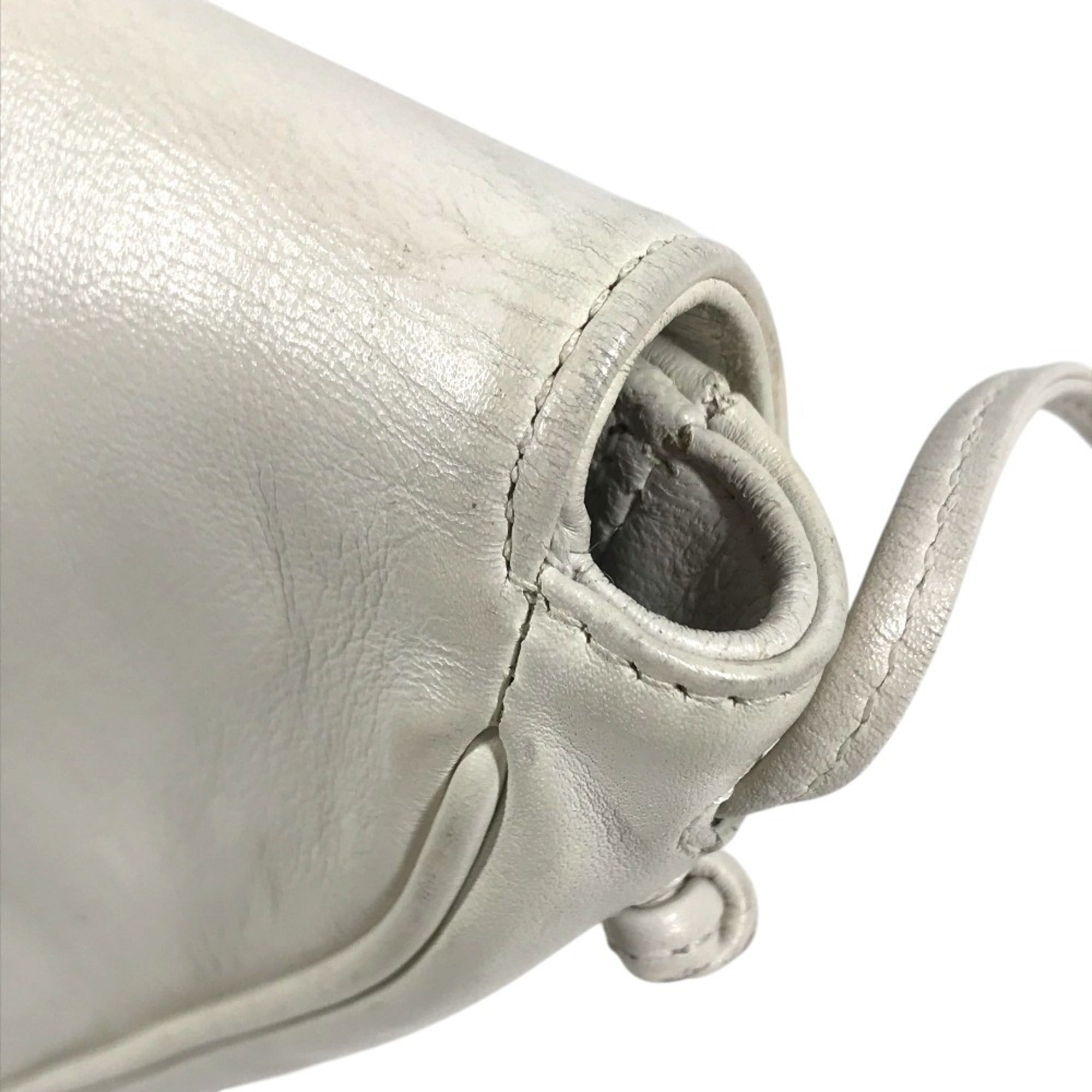 Celine Black White Leather Pochette Shoulder Bag (Pre-Owned)