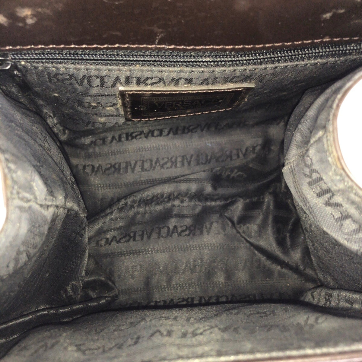 Versace Dark Brown Leather Handbag (Pre-Owned)