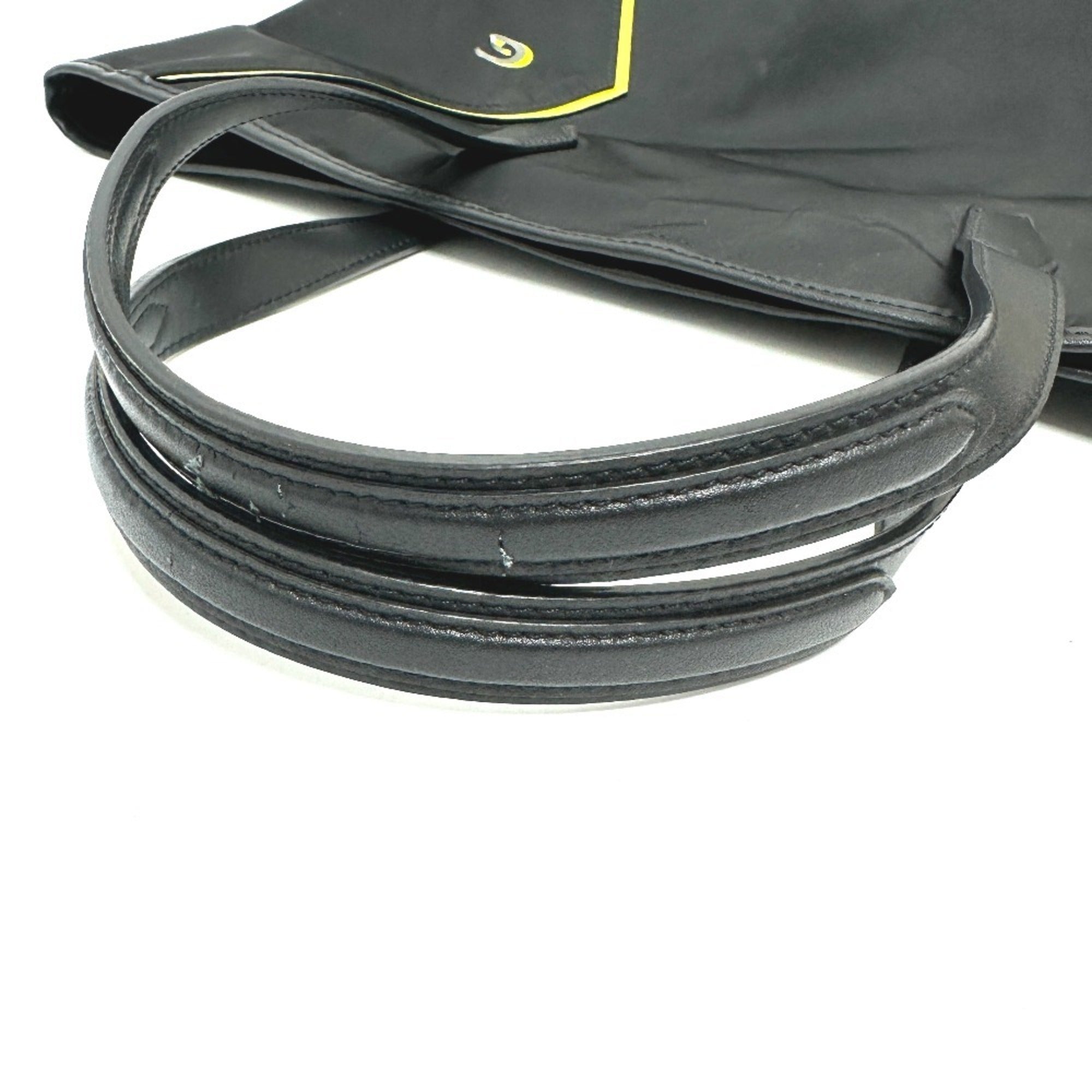 Givenchy Black Yellow Leather Nylon Shoulder Bag Tote Bag (Pre-Owned)
