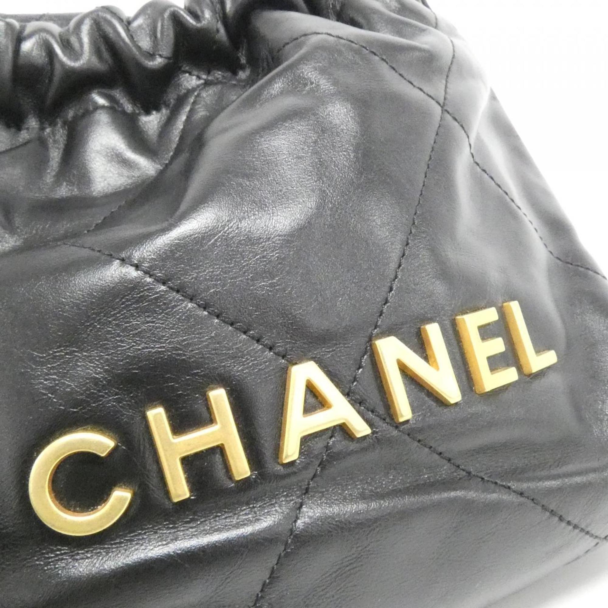 Chanel Black Leather Handbag (Pre-Owned)