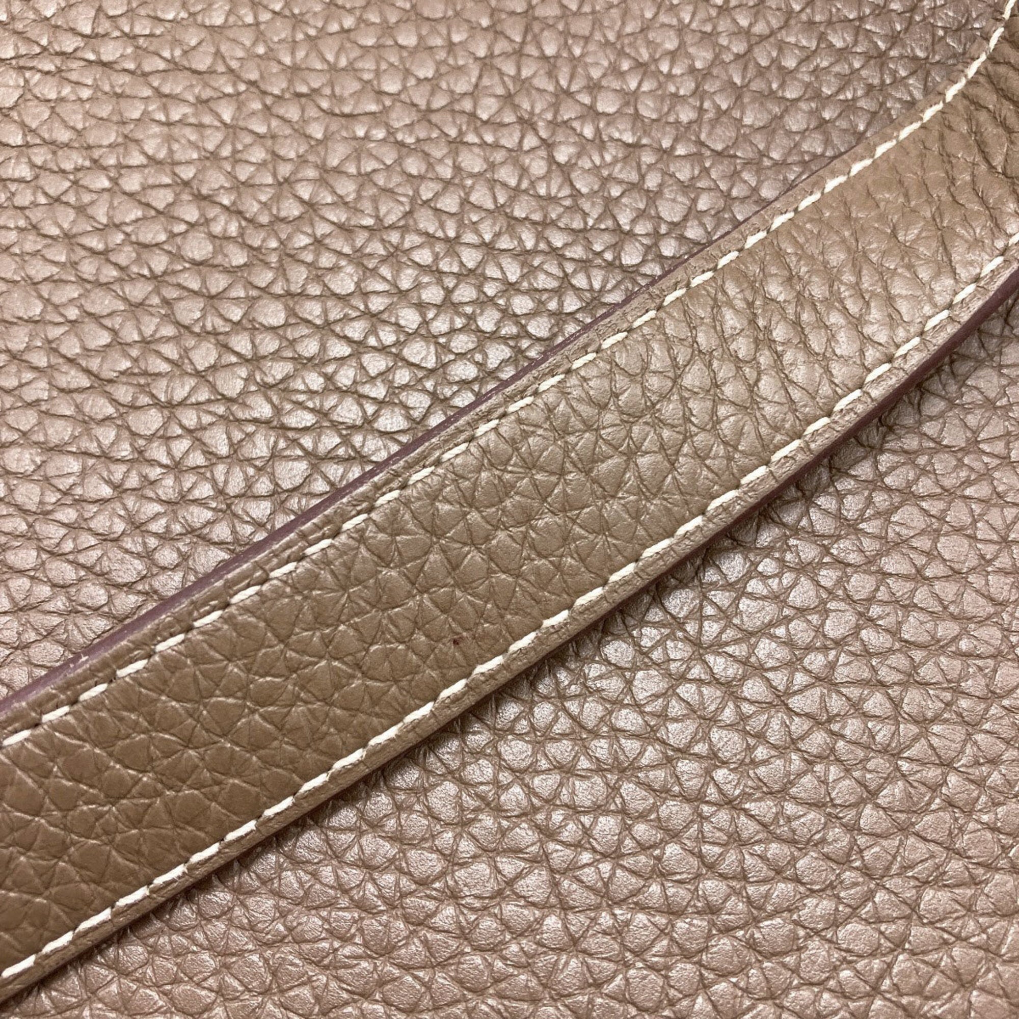 Hermes Grayish Taurillon Clemence Leather Tote Bag (Pre-Owned)