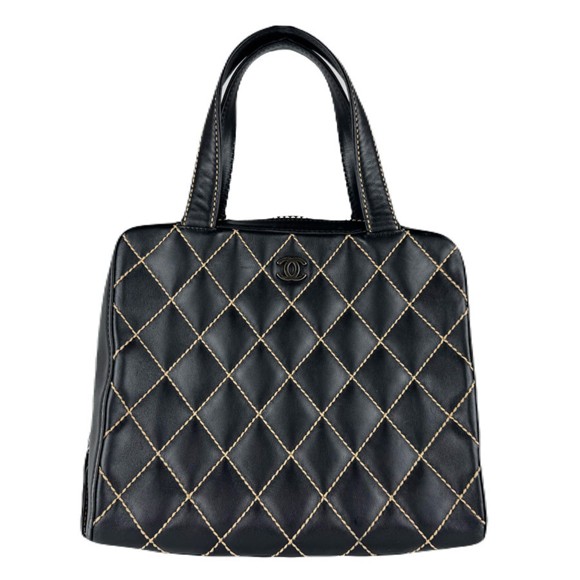 Chanel Black Leather Handbag (Pre-Owned)