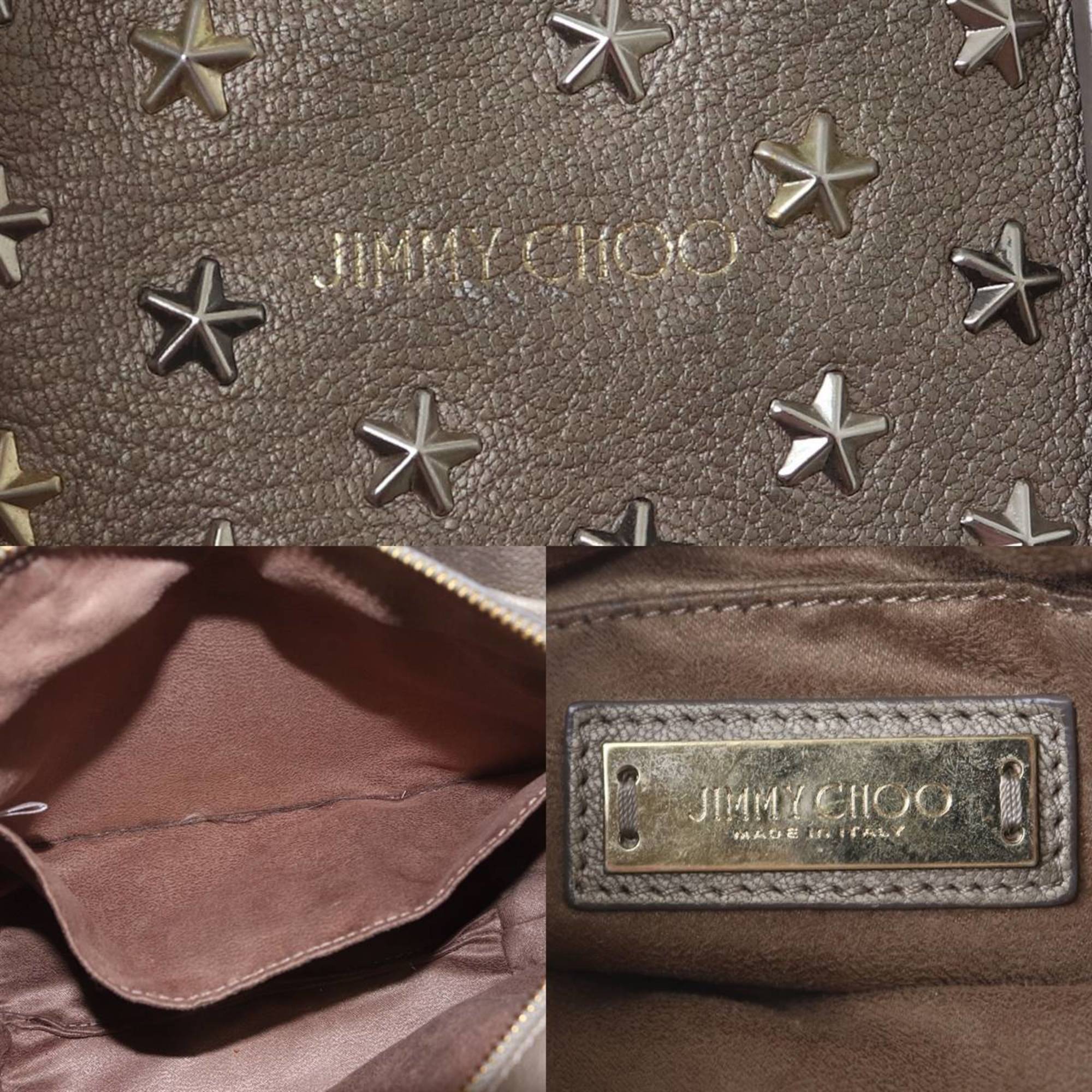 Jimmy Choo Gray Leather Handbag (Pre-Owned)