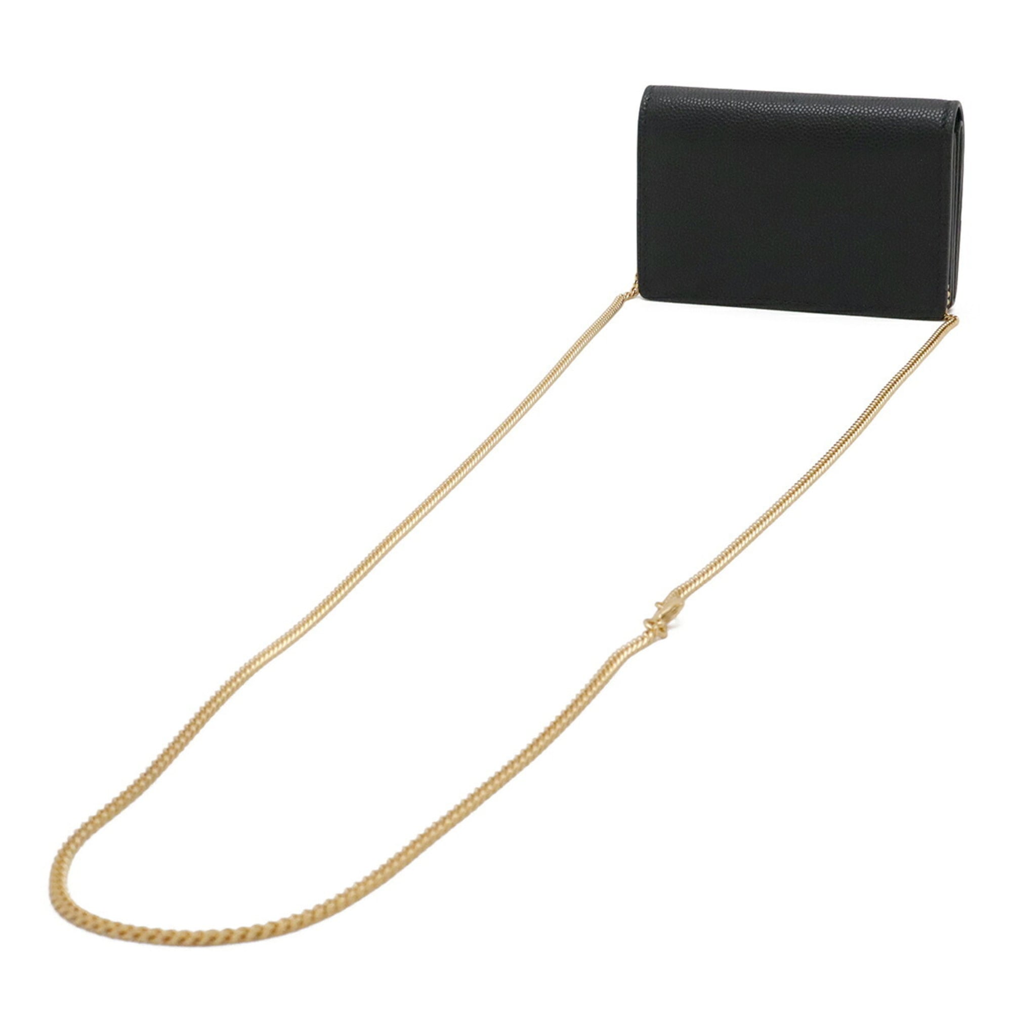 Burberry Black Leather Chain/Shoulder Wallet (Pre-Owned)