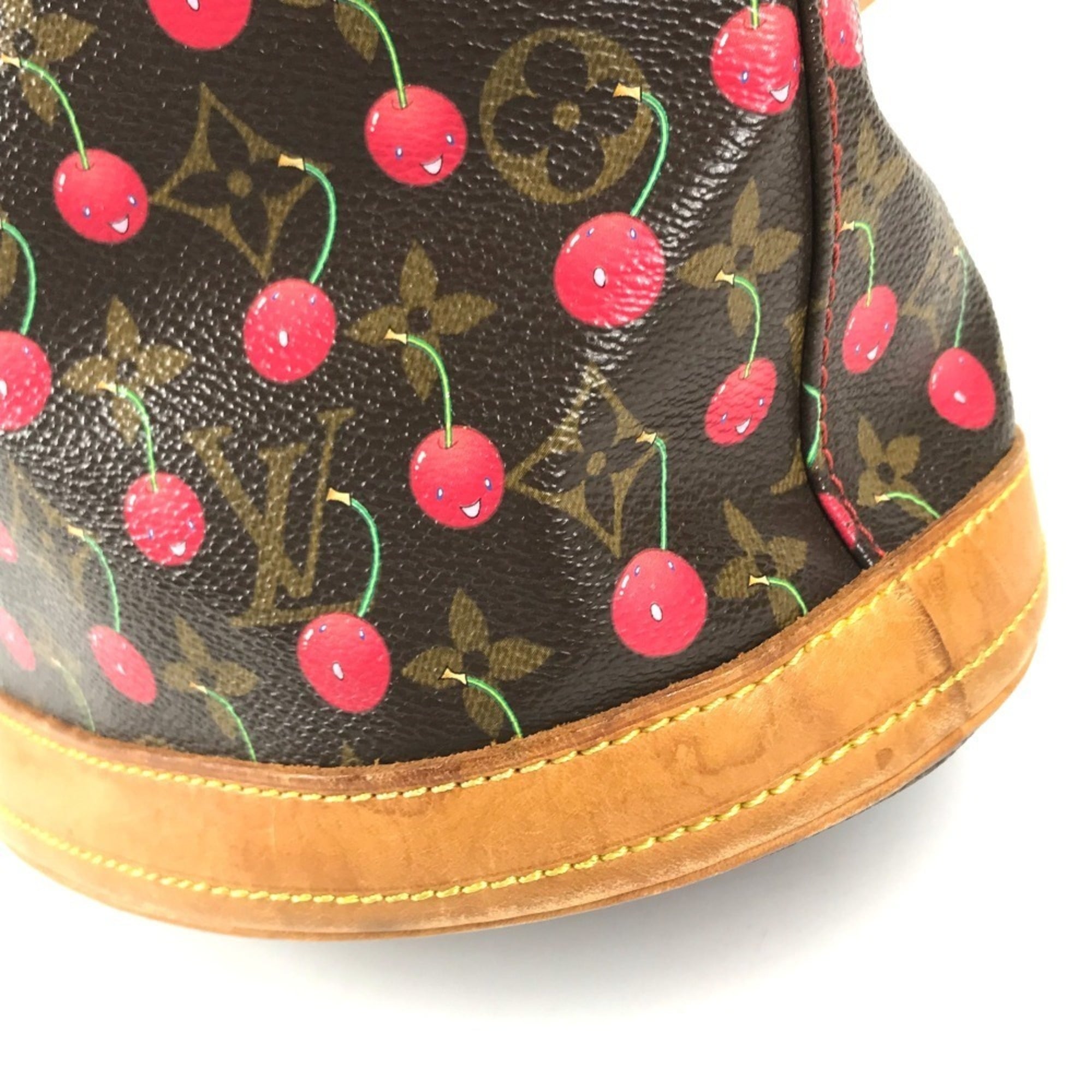 Louis Vuitton Brown Monogram Cherry Red Color Monogram Canvas Shoulder Bag Tote Bag (Pre-Owned)
