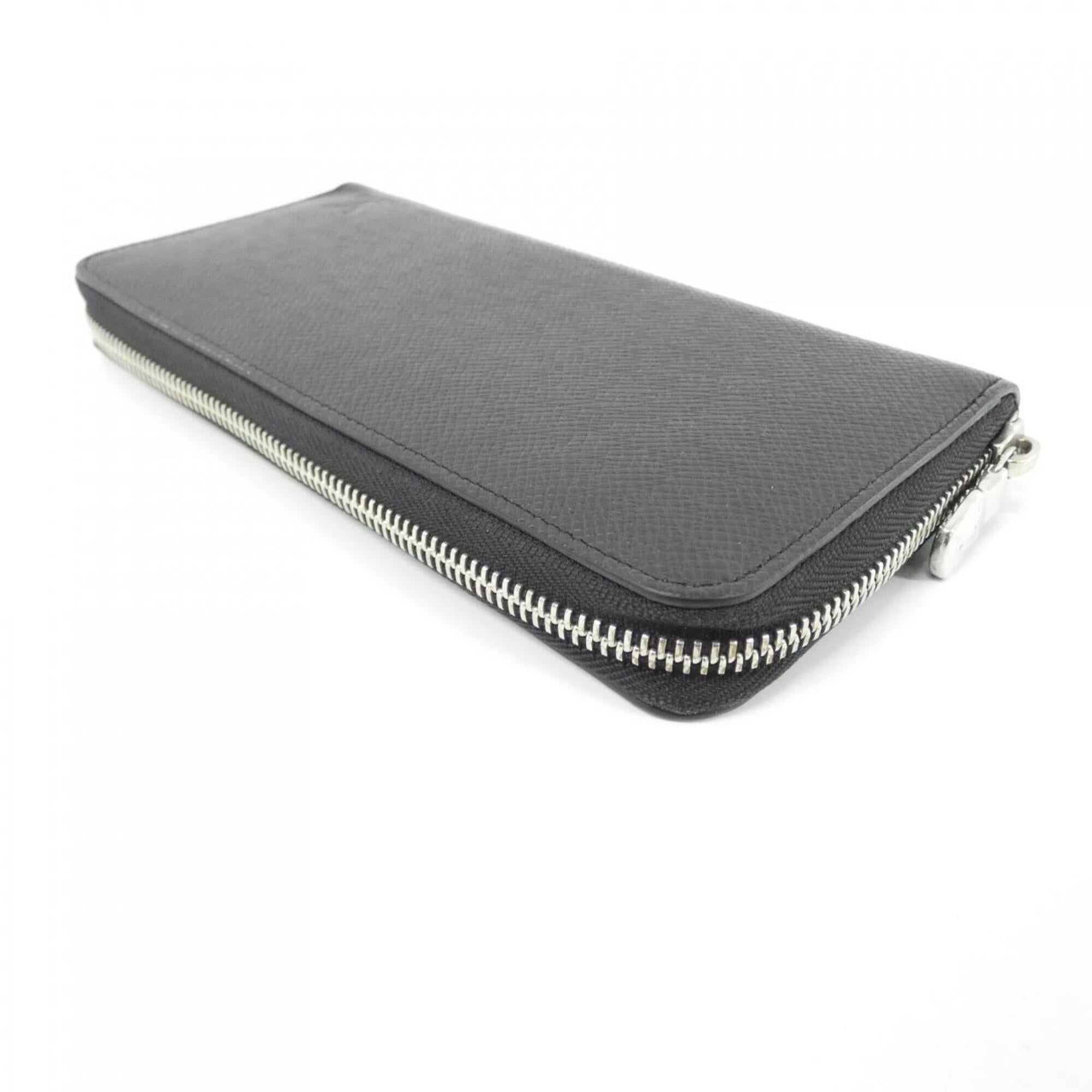 Louis Vuitton Black Leather Long Wallet (Bi-Fold) (Pre-Owned)