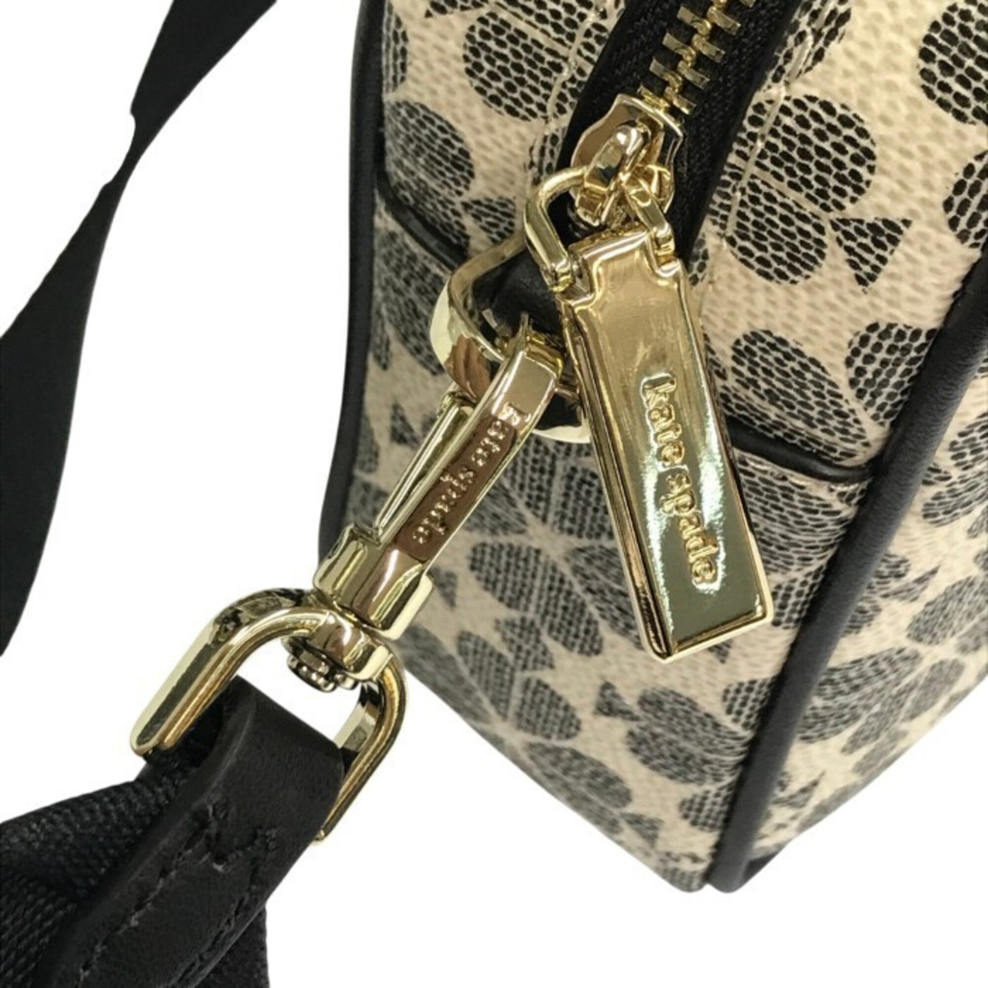 Kate Spade Black White Pvc Leather Shoulder Bag (Pre-Owned)