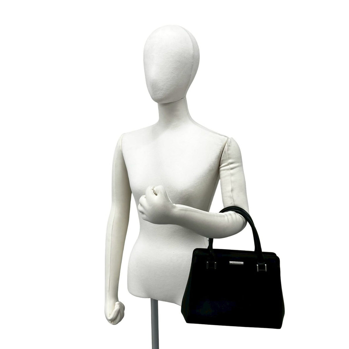 Burberry Black Leather Handbag Tote Bag (Pre-Owned)