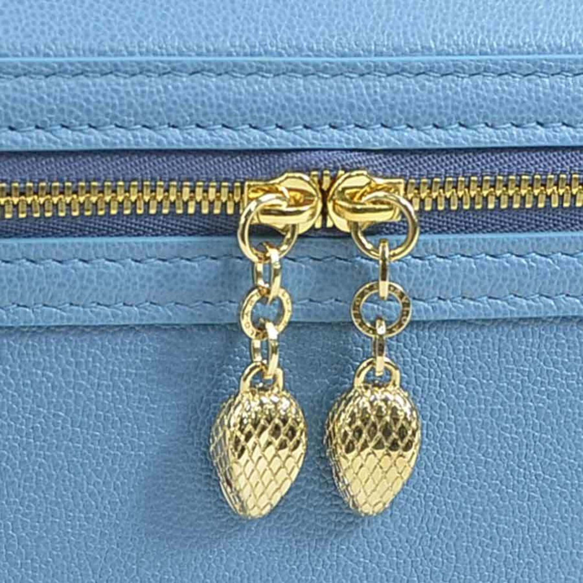 Bvlgari Blue Leather Handbag Shoulder Bag Vanity Bag (Pre-Owned)