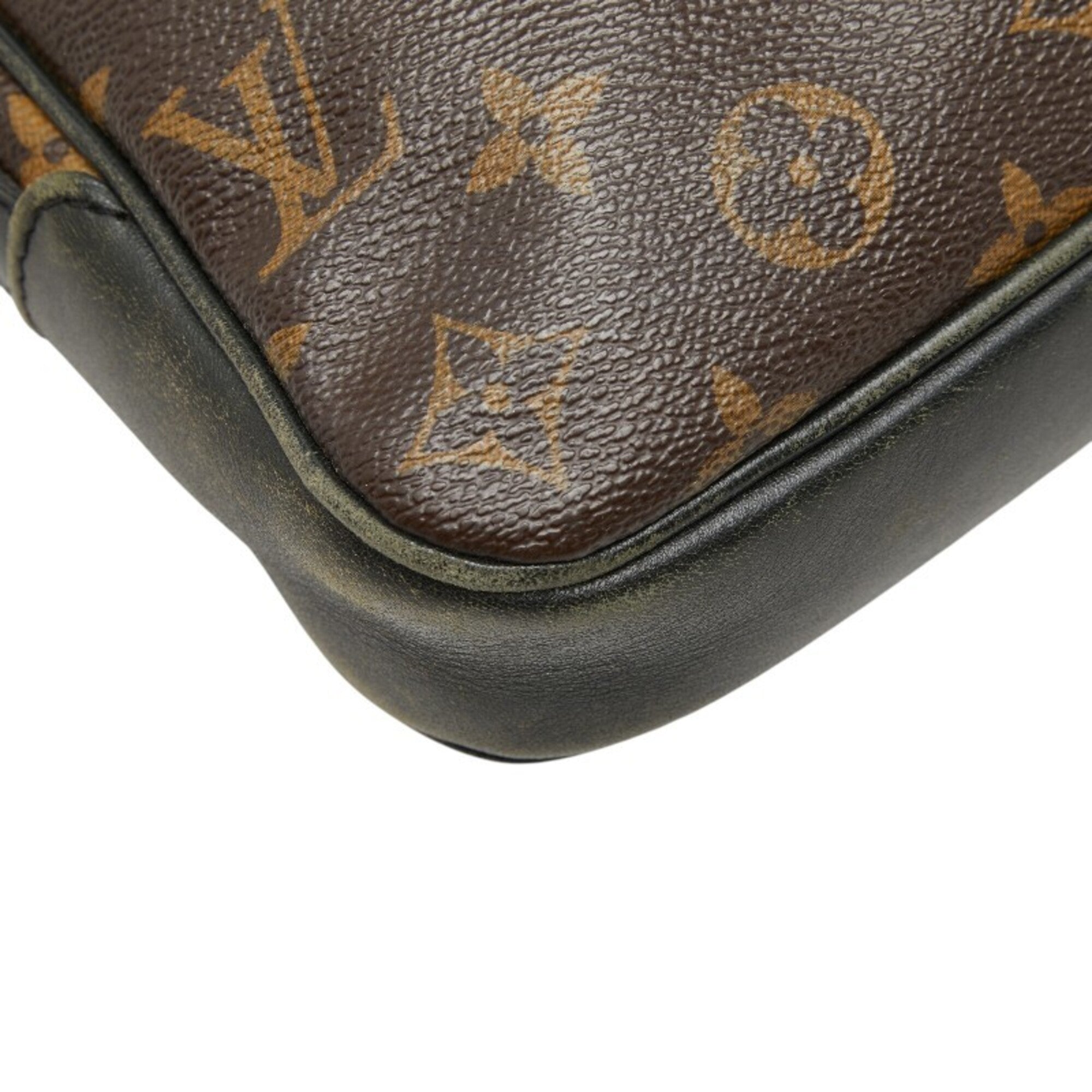 Louis Vuitton Black Brown Monogram Macassar Pvc Leather Shoulder Bag (Pre-Owned)
