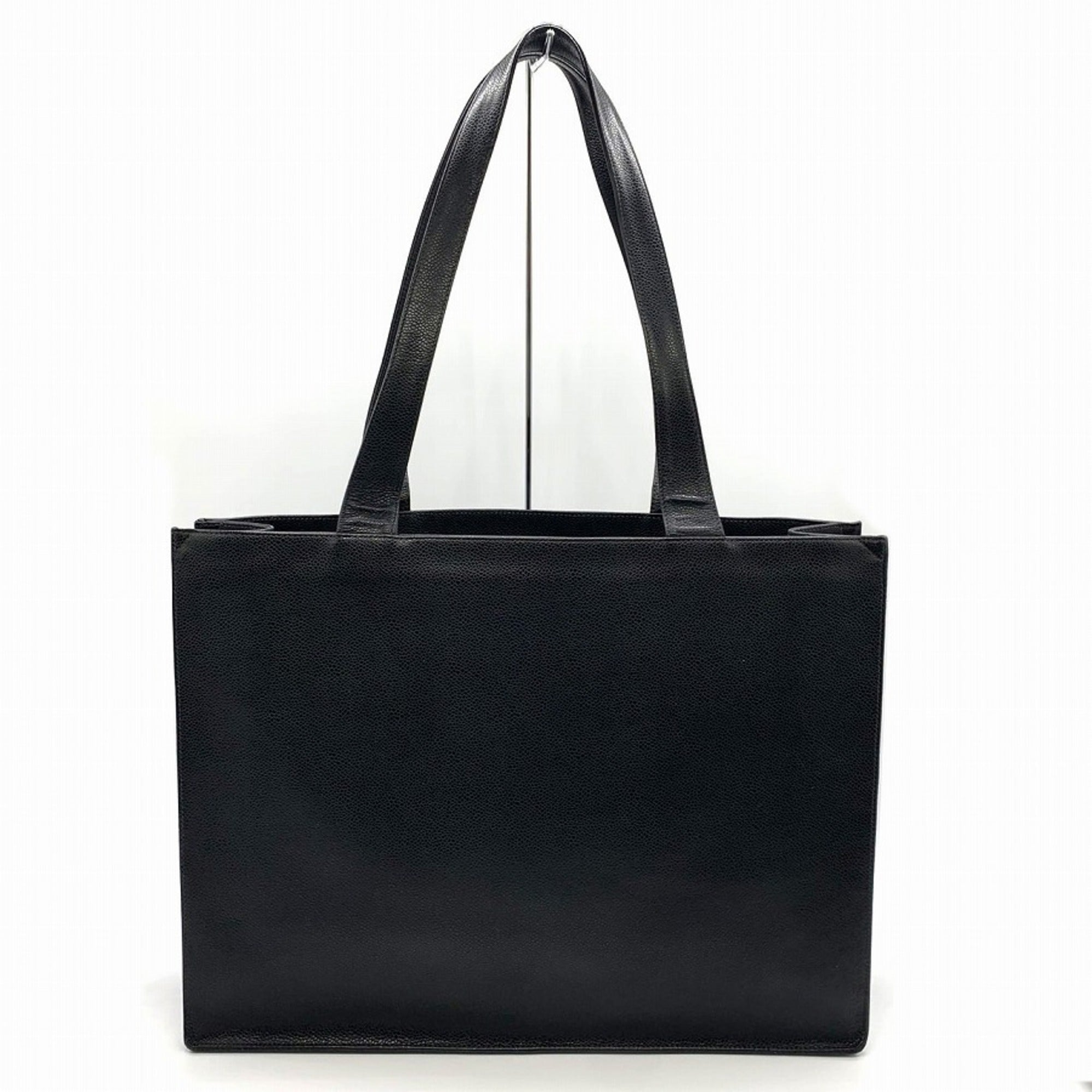 Chanel Black Grained Calfskin Shoulder Bag Tote Bag (Pre-Owned)