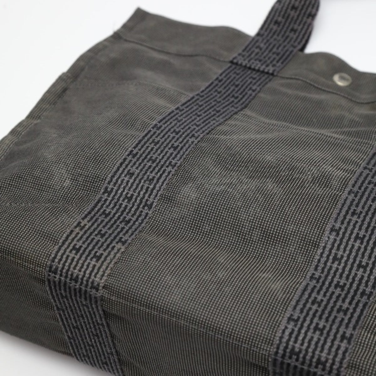 Hermes Gray Canvas Tote Bag (Pre-Owned)